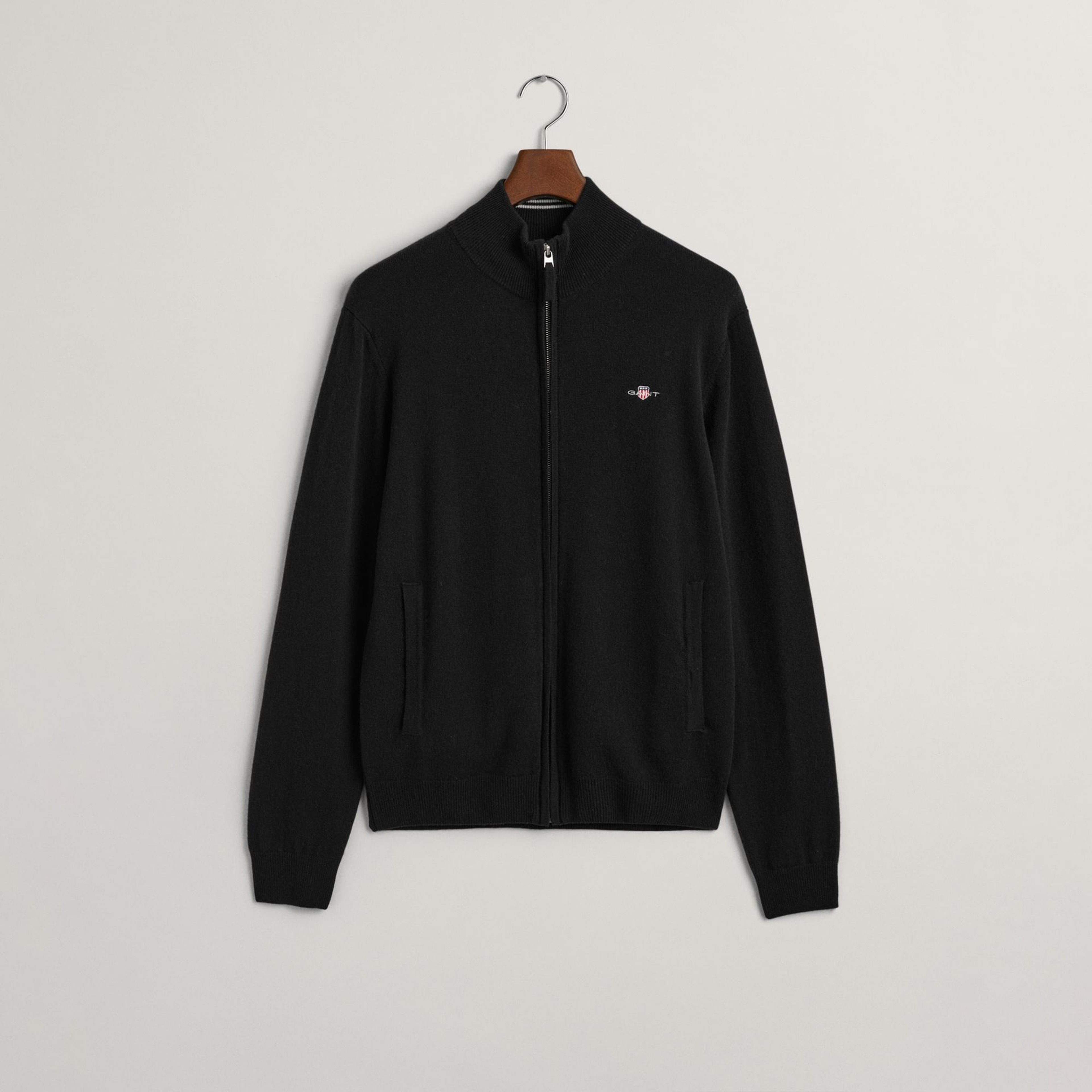 GANT Erkek Siyah Regular Fit  Yün Hırka
