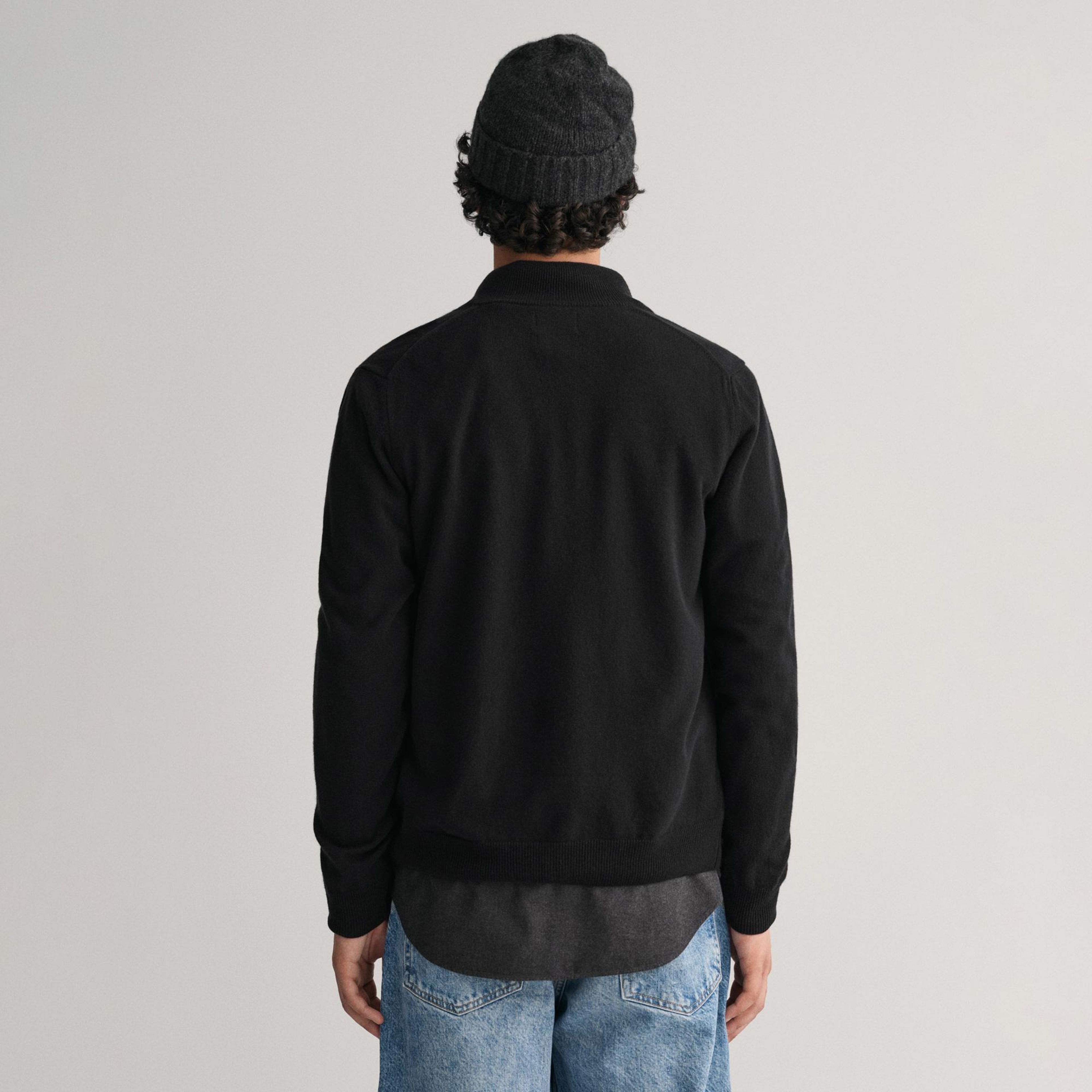 GANT Erkek Siyah Regular Fit  Yün Hırka