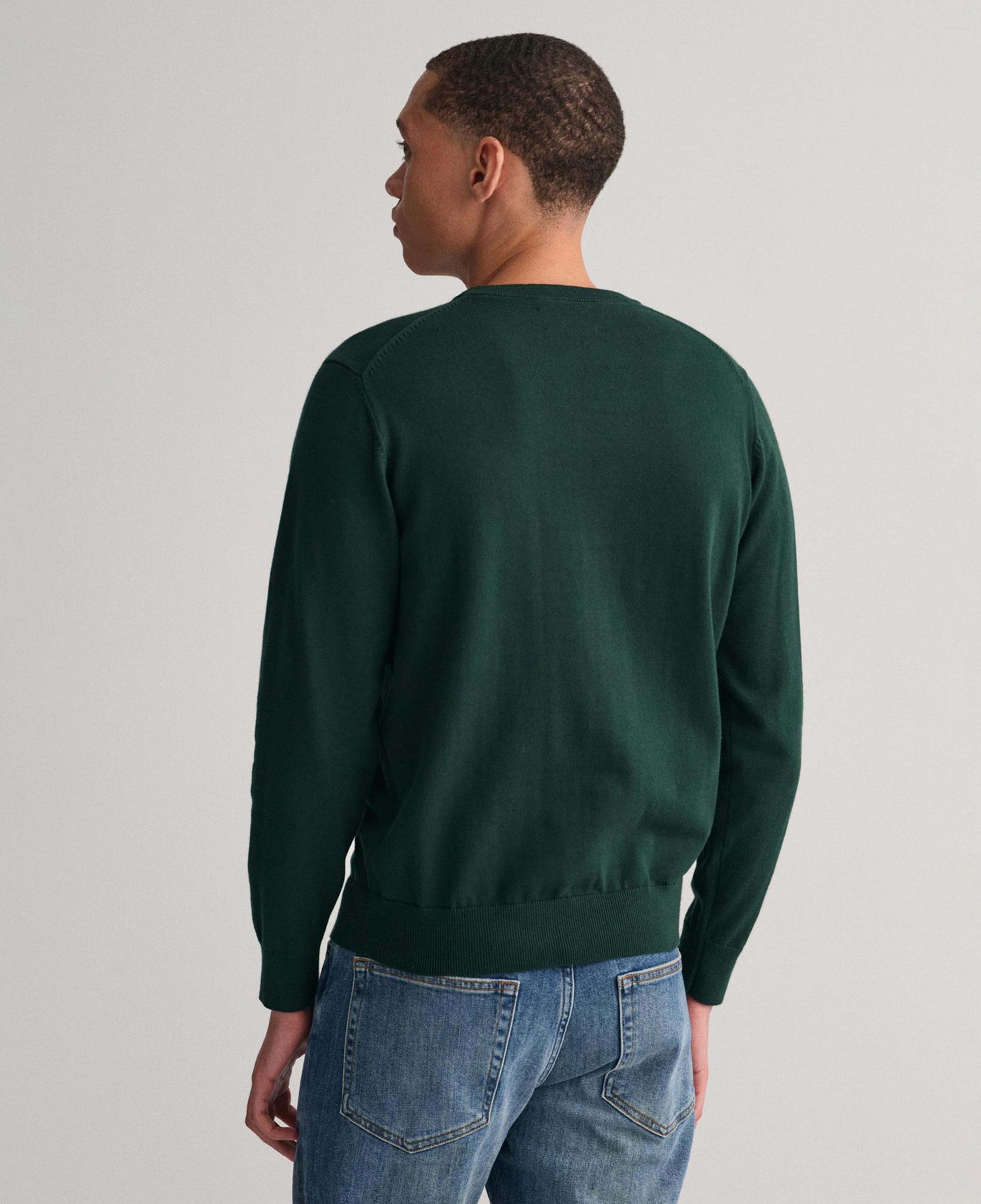 GANT Erkek Yeşil Regular Fit Bisiklet Yaka Kazak