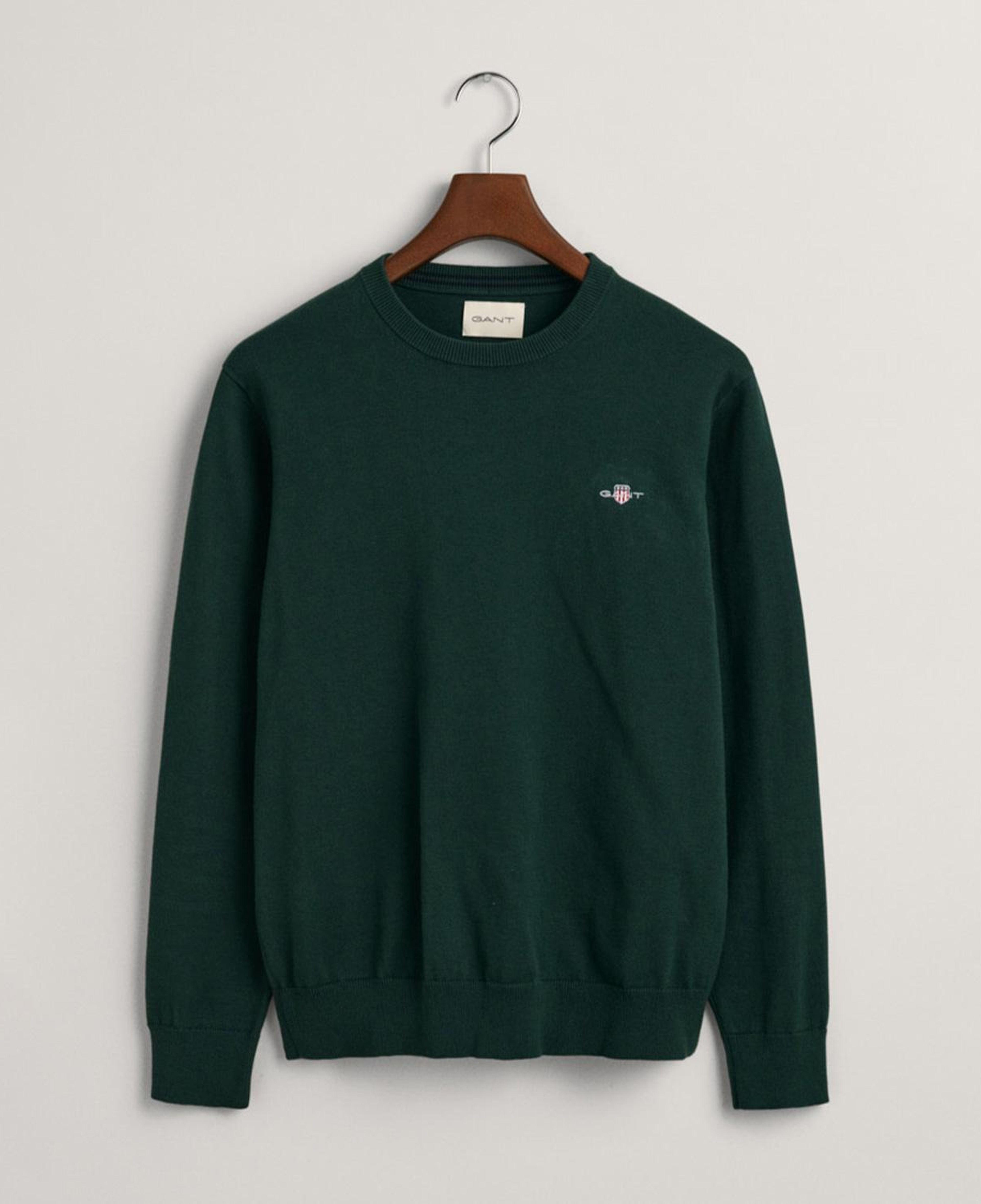 GANT Erkek Yeşil Regular Fit Bisiklet Yaka Kazak