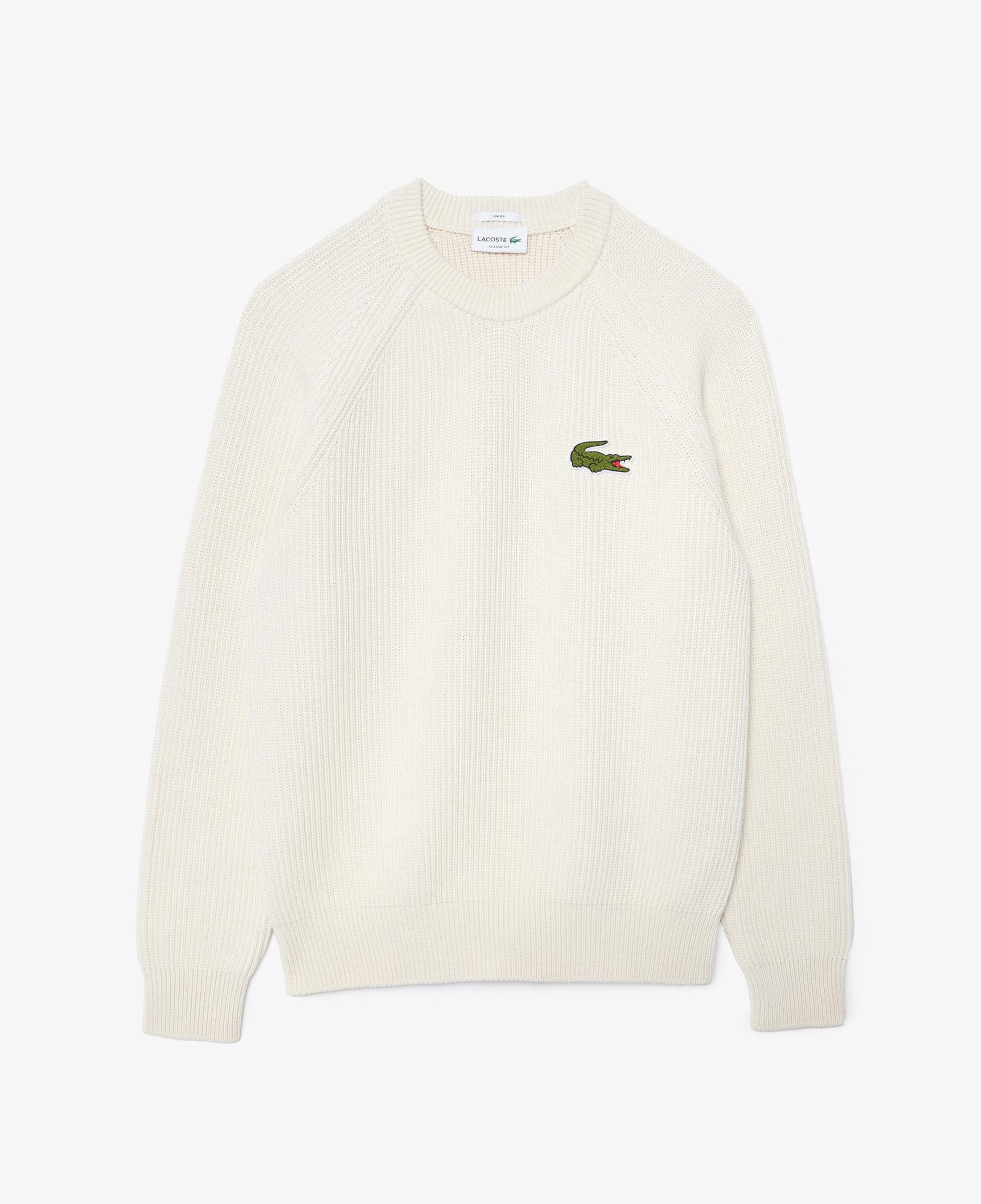 Unisex Classic Fit Bisiklet Yaka Organik Pamuk Krem Kazak