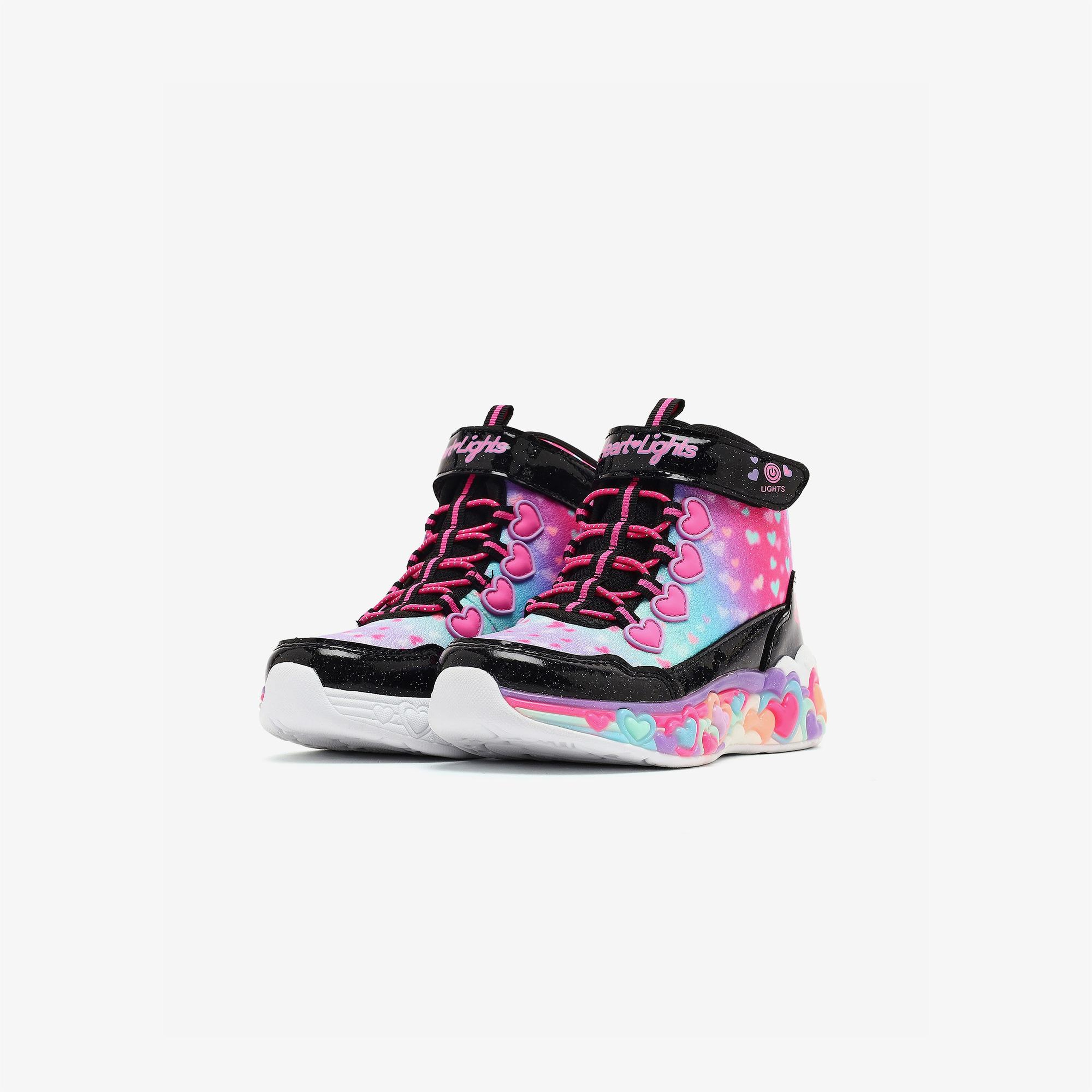 Skechers Eternal Heart Lights Çocuk Siyah Spor Ayakkabı