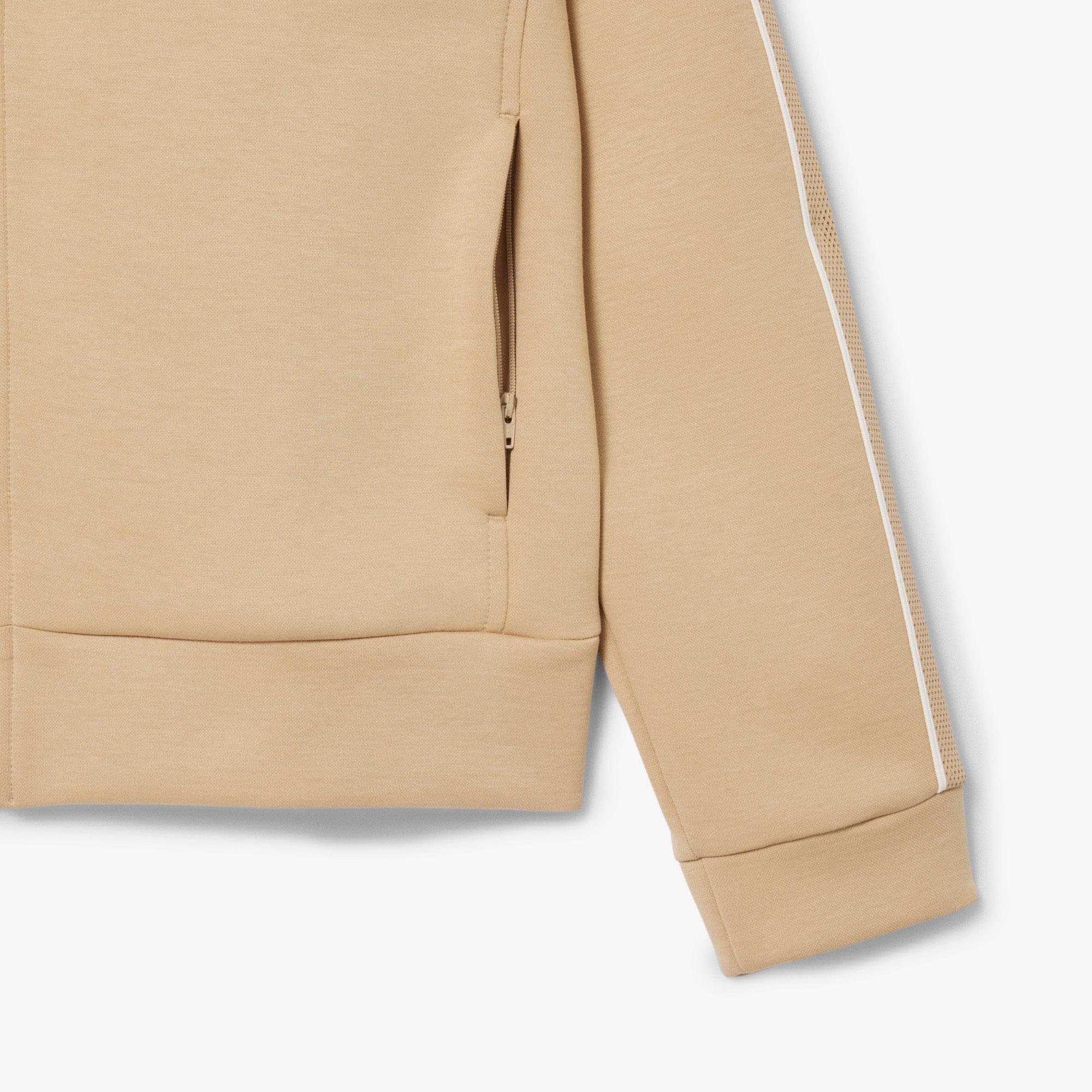 Erkek Regular Fit Fermuarlı Bej Sweatshirt