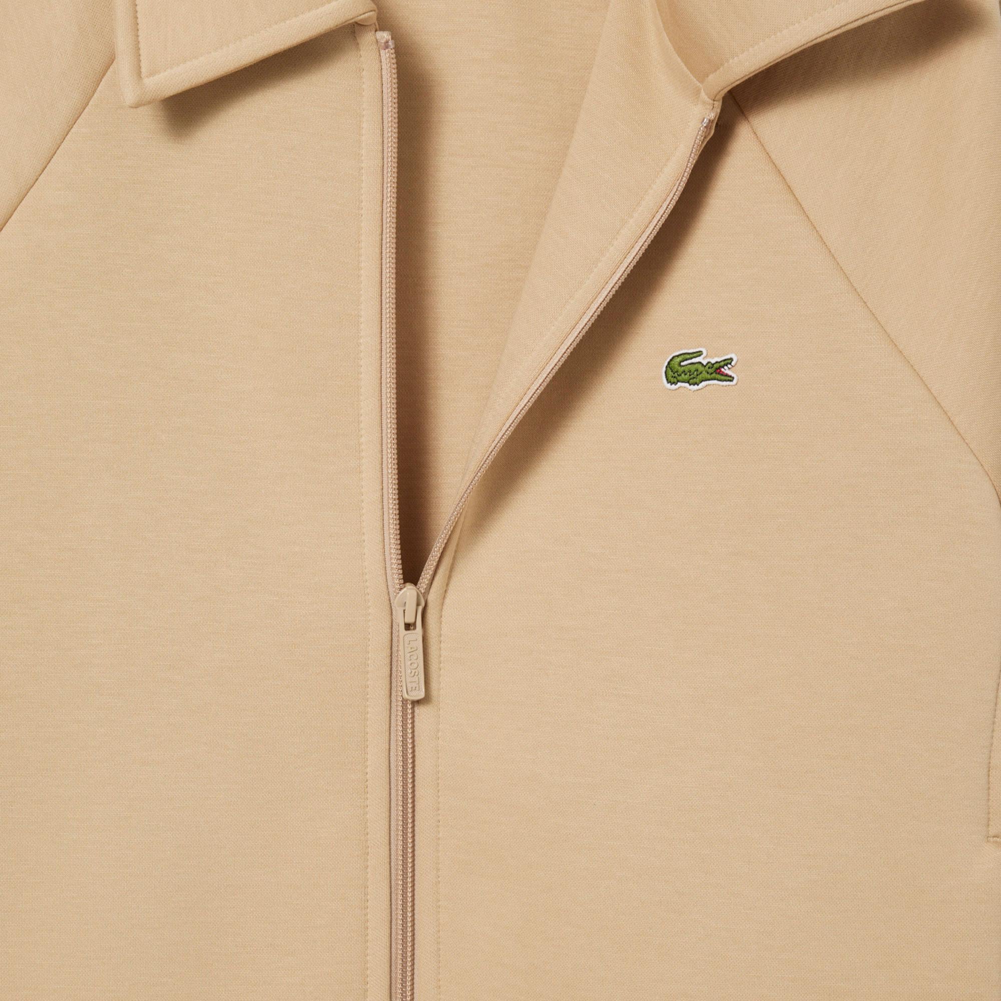 Erkek Regular Fit Fermuarlı Bej Sweatshirt