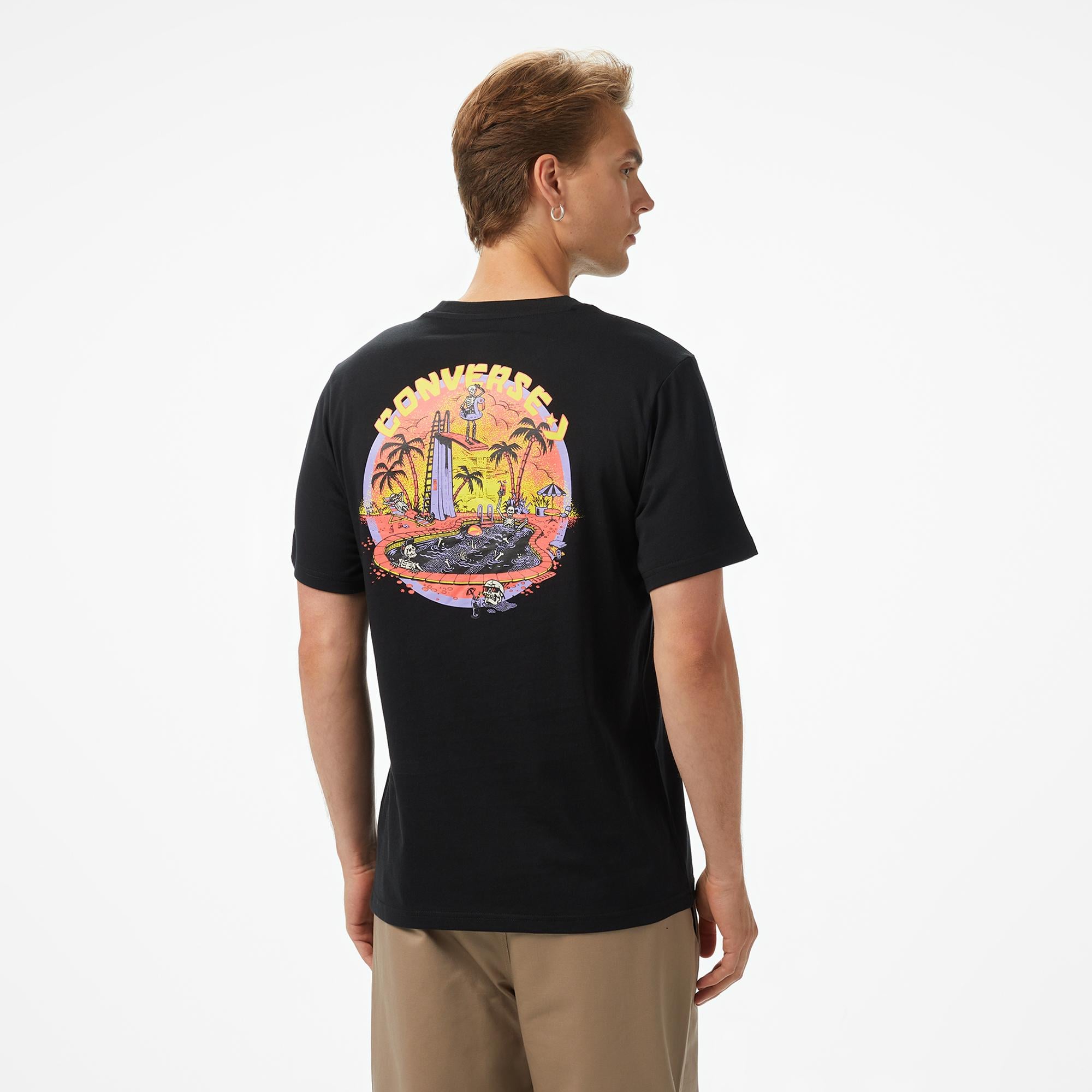 Converse Skeleton Party Erkek Siyah T-Shirt