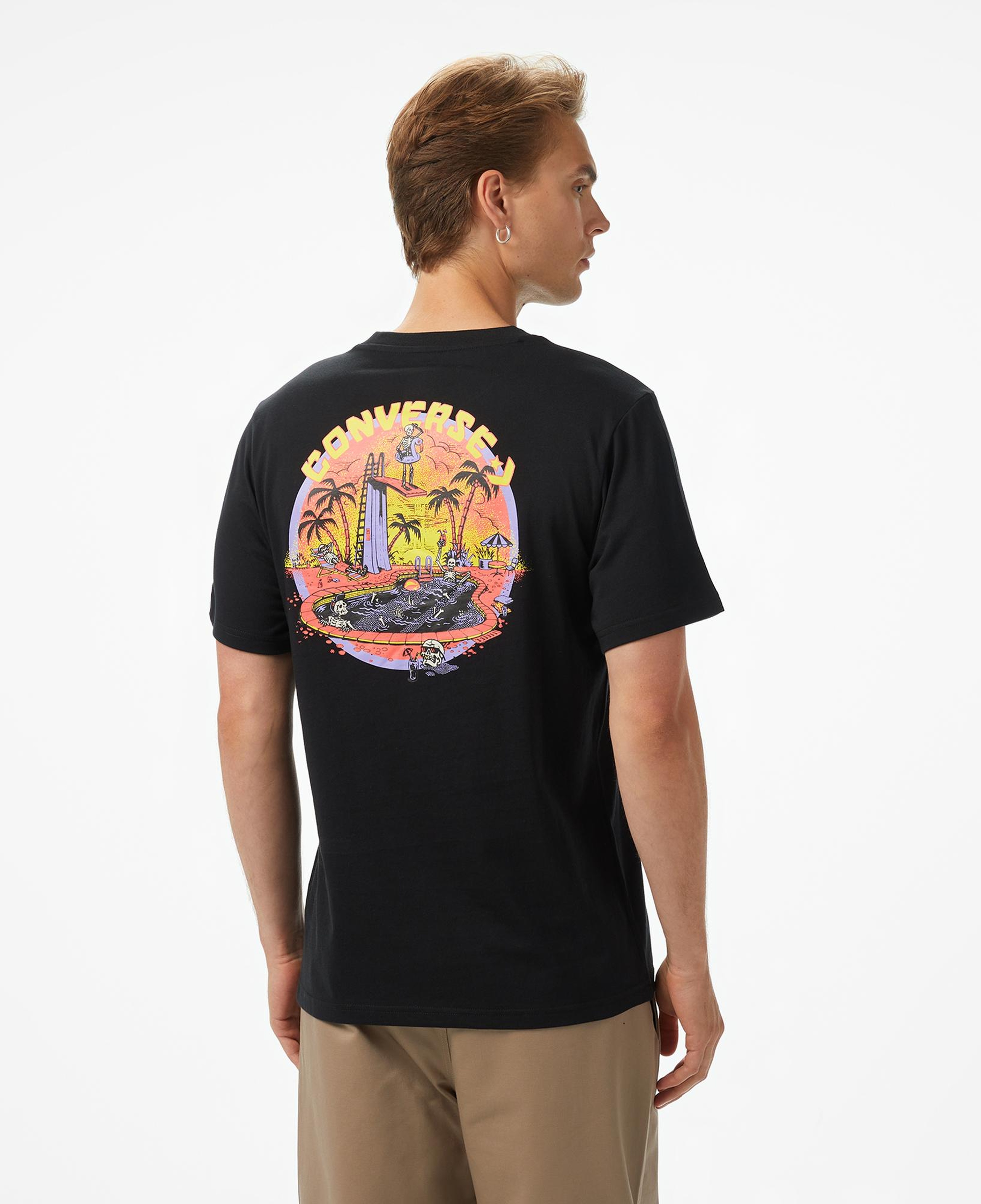 Converse Skeleton Party Erkek Siyah T-Shirt