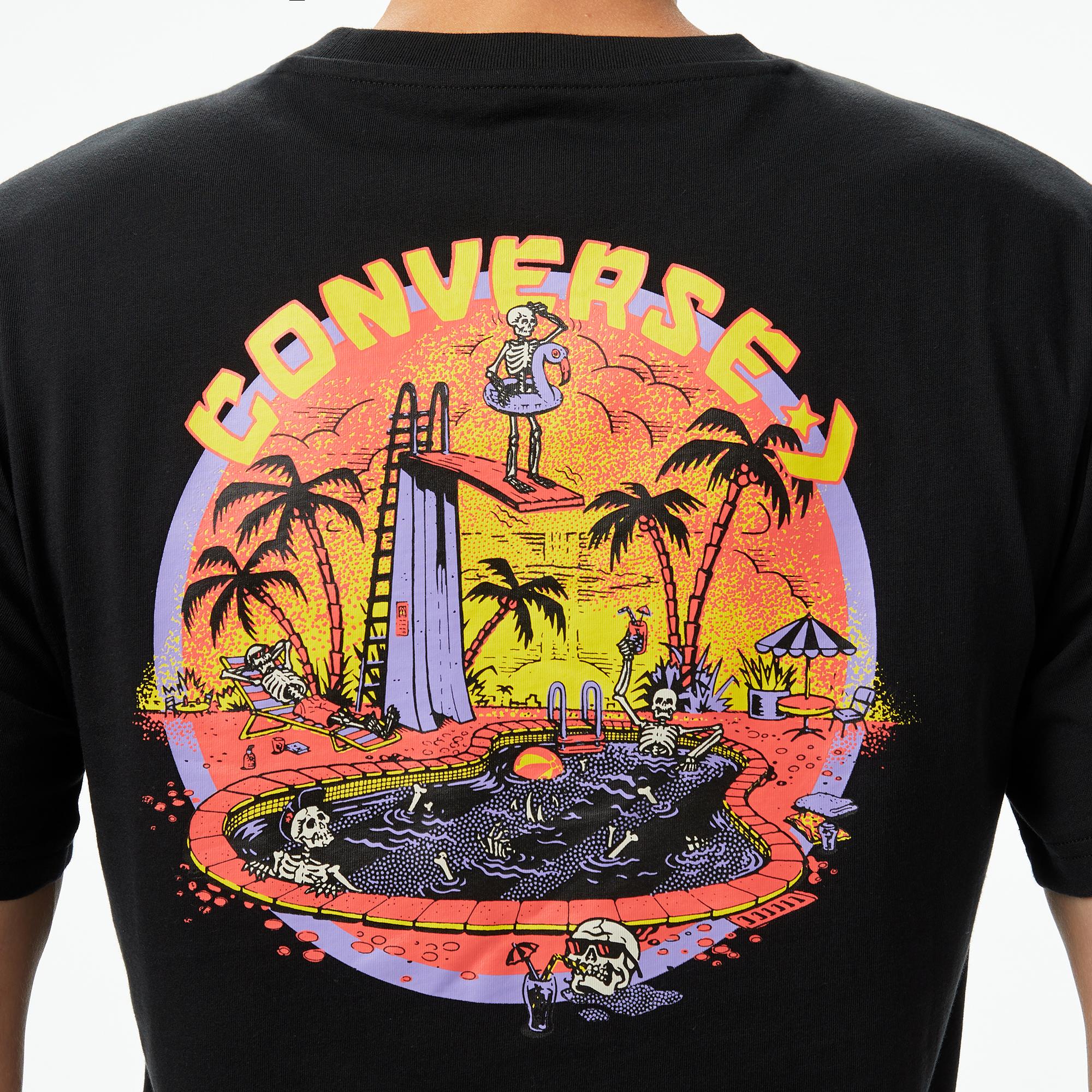 Converse Skeleton Party Erkek Siyah T-Shirt