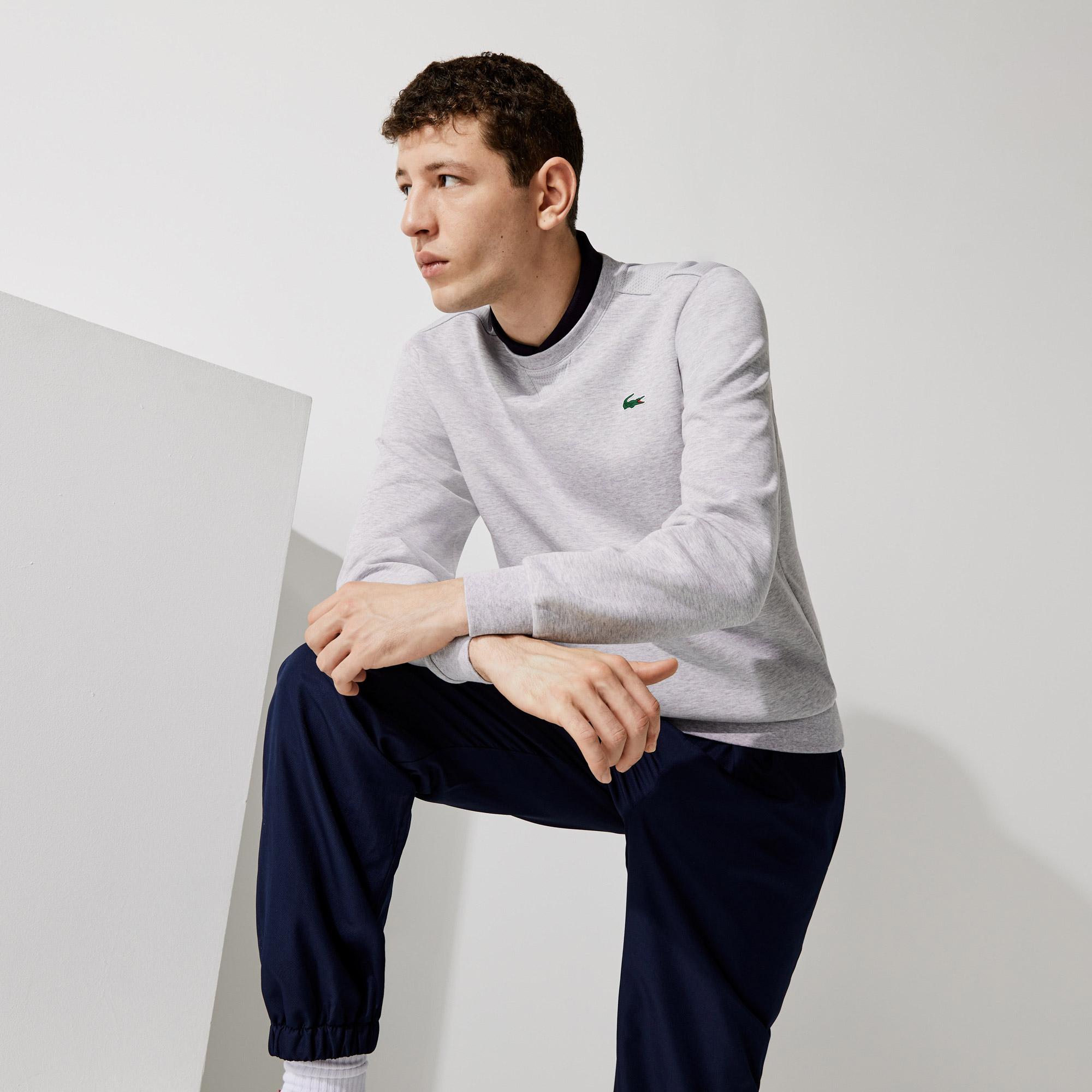 Lacoste Crew Neck Kanguru Cepli Erkek Gri Sweatshirt