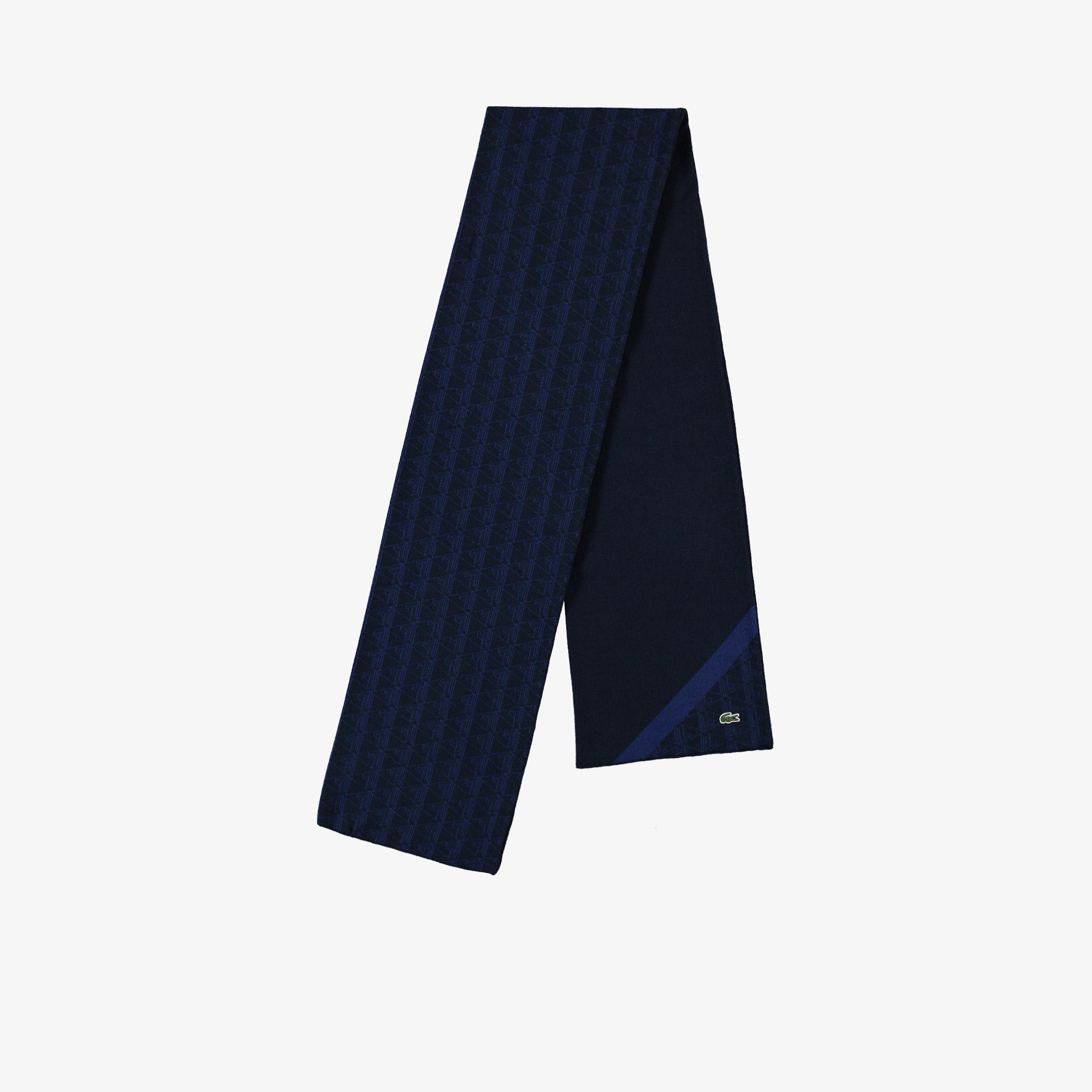 Erkek Monogram Lacivert Atkı