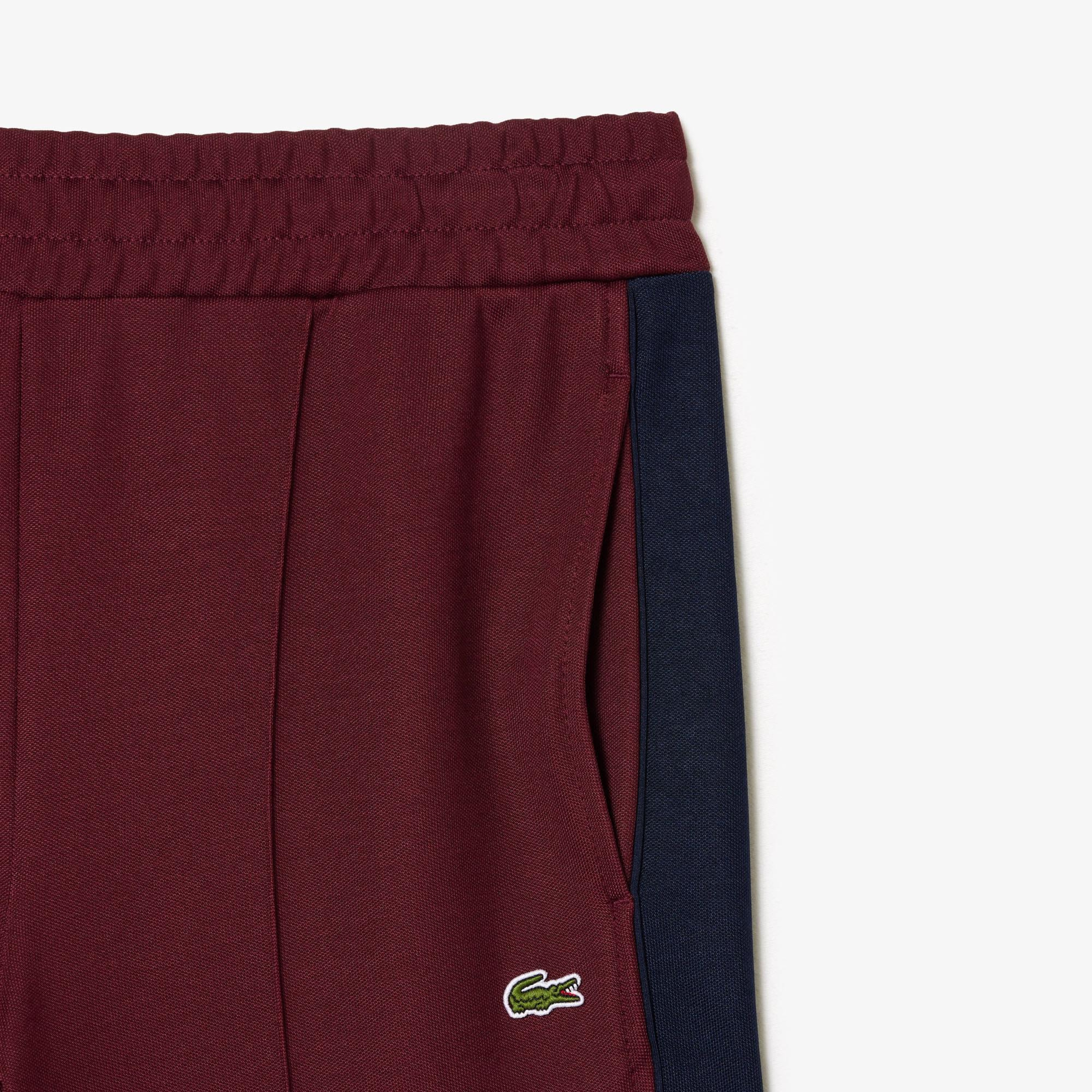 Kadın Straight Fit Renk Bloklu Bordo Eşofman Altı
