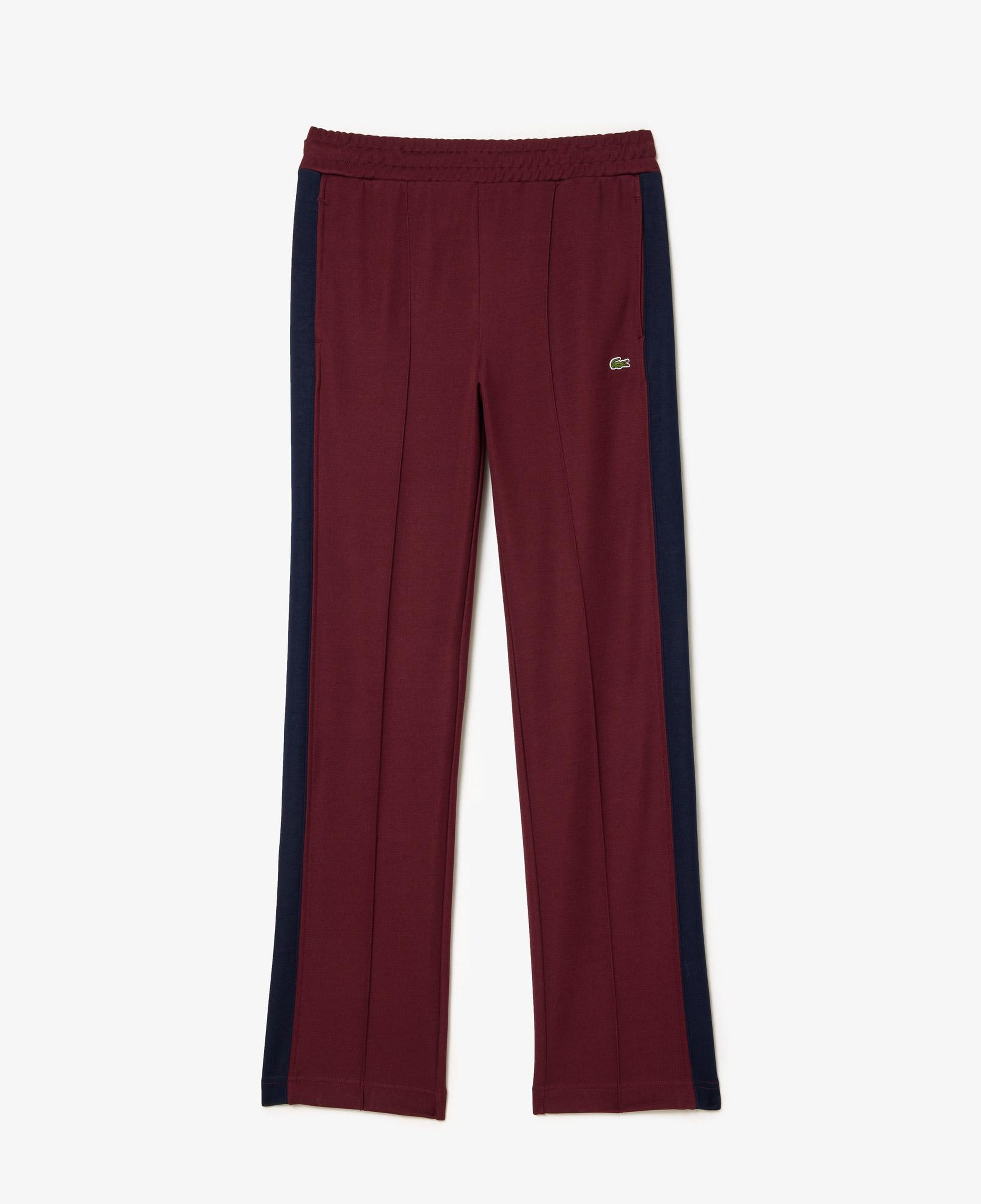 Kadın Straight Fit Renk Bloklu Bordo Eşofman Altı