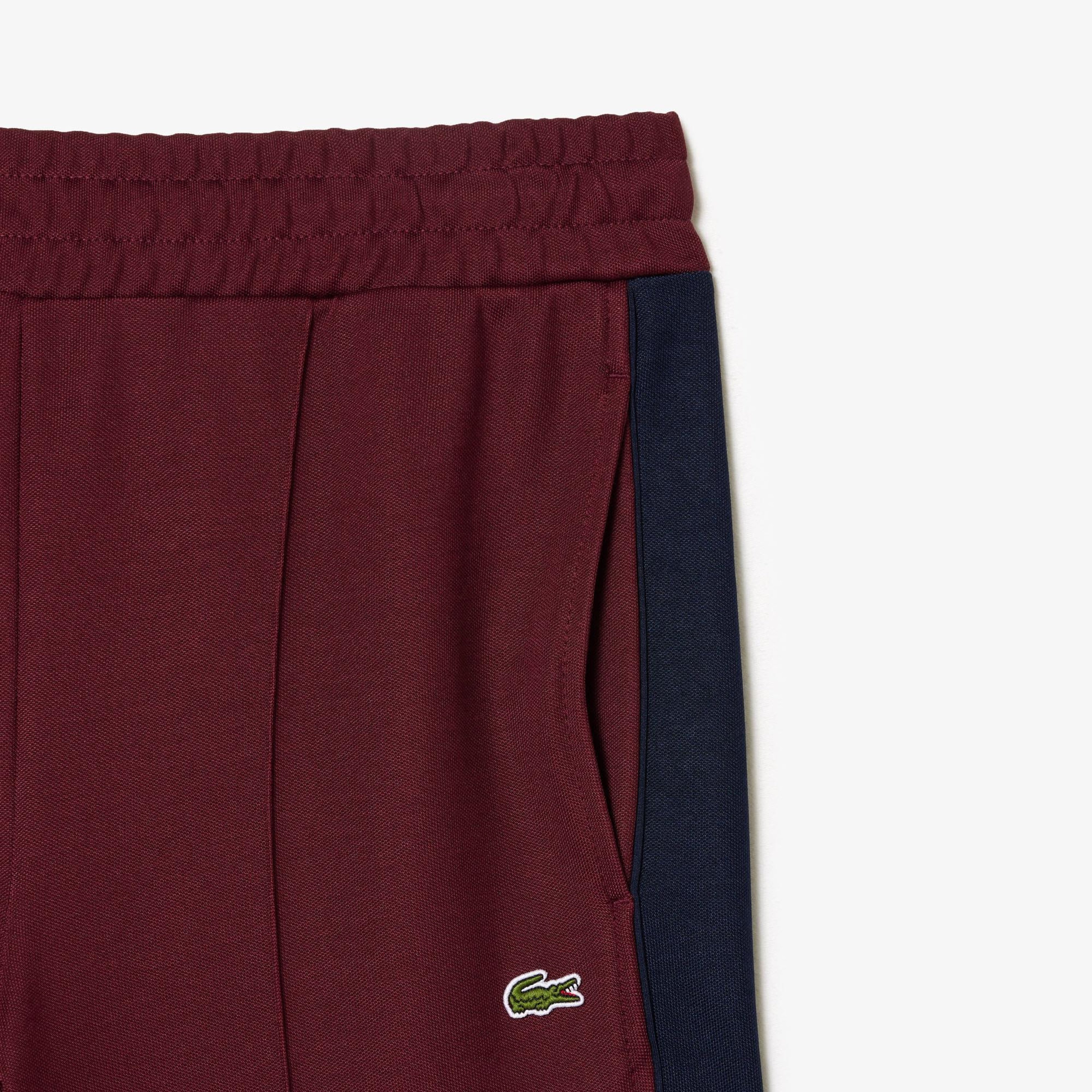 Kadın Straight Fit Renk Bloklu Bordo Eşofman Altı