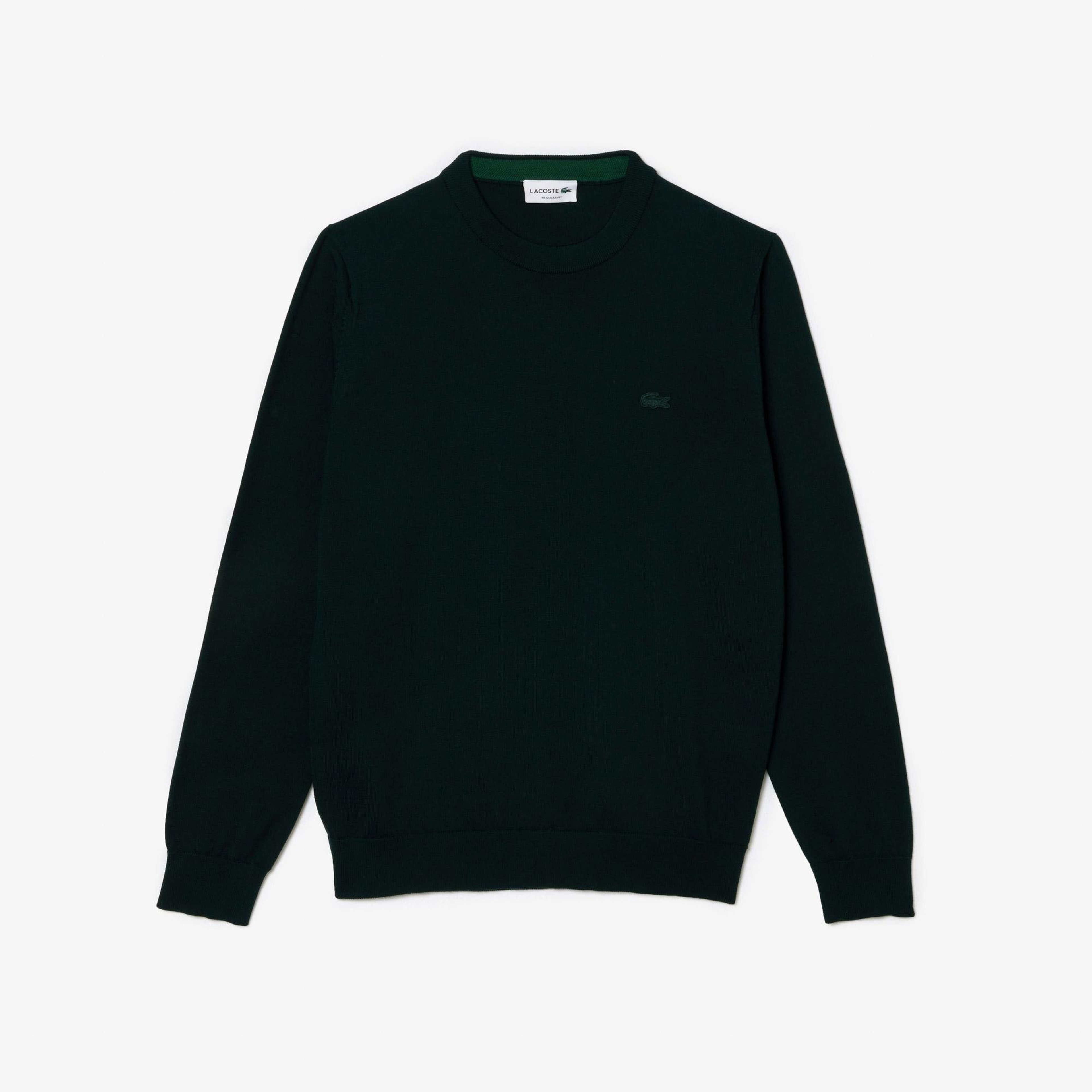 Lacoste Erkek Regular Fit Bisiklet Yaka Yün Yeşil Triko
