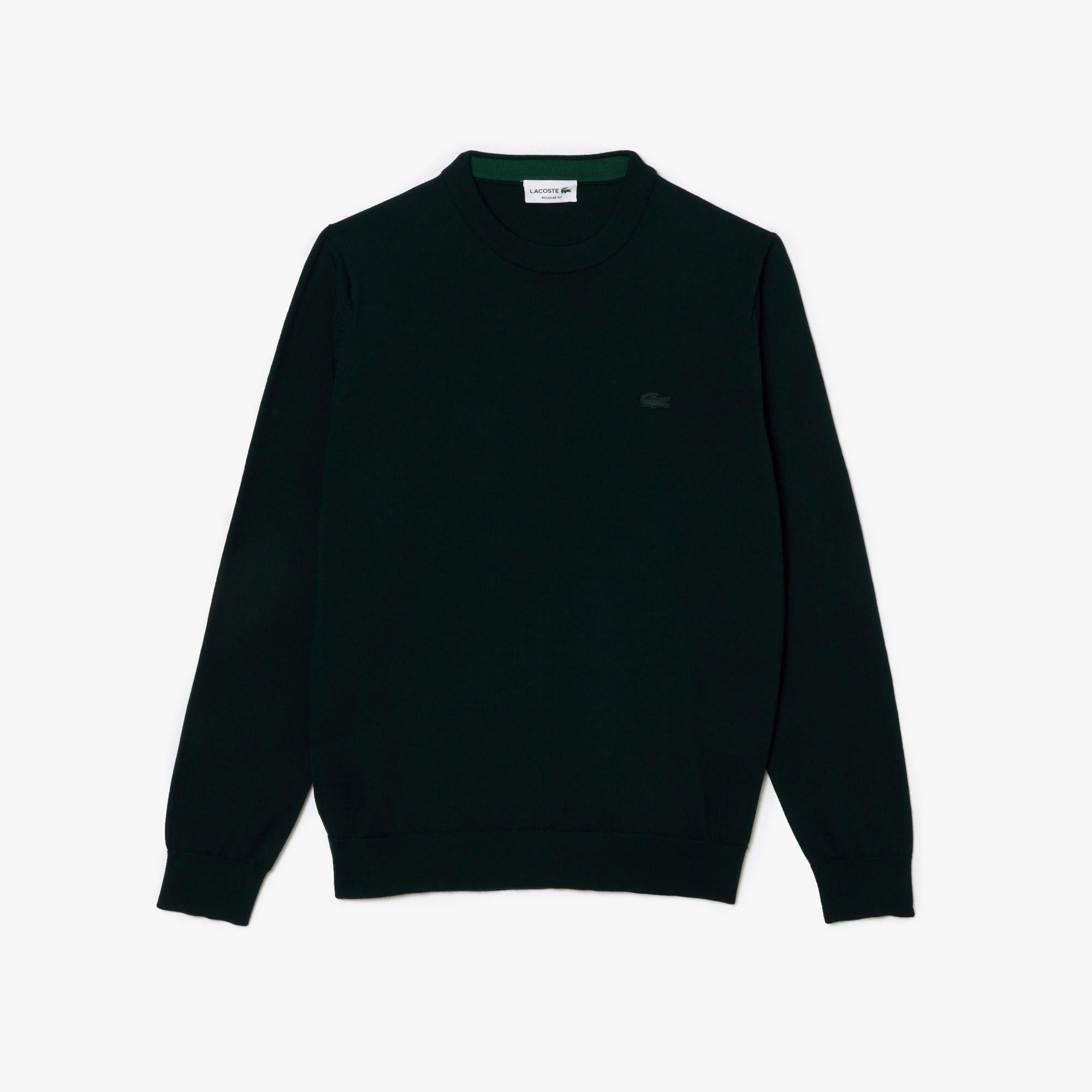 Lacoste Erkek Regular Fit Bisiklet Yaka Yün Yeşil Triko