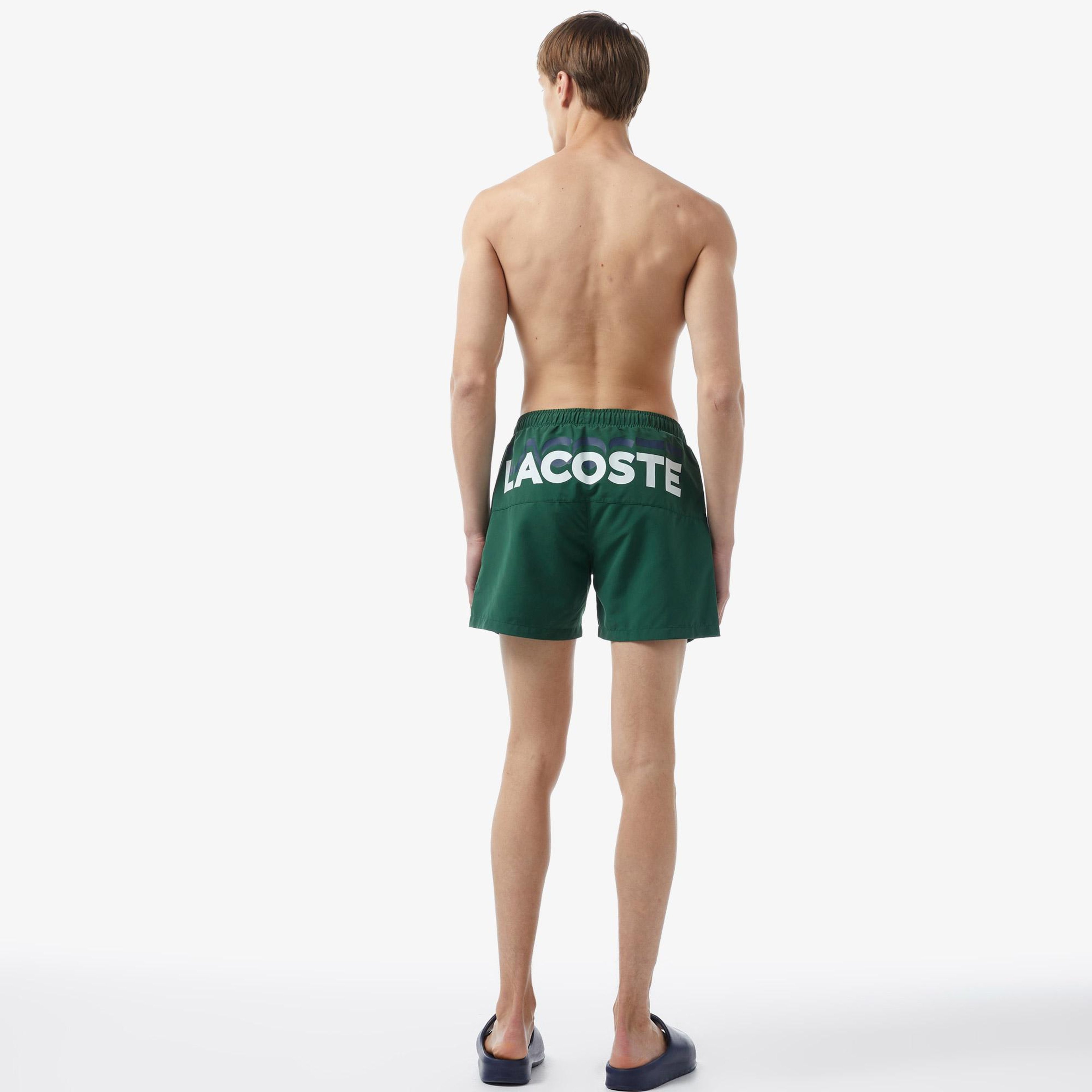 Lacoste Baskılı Erkek Yeşil Deniz Şortu