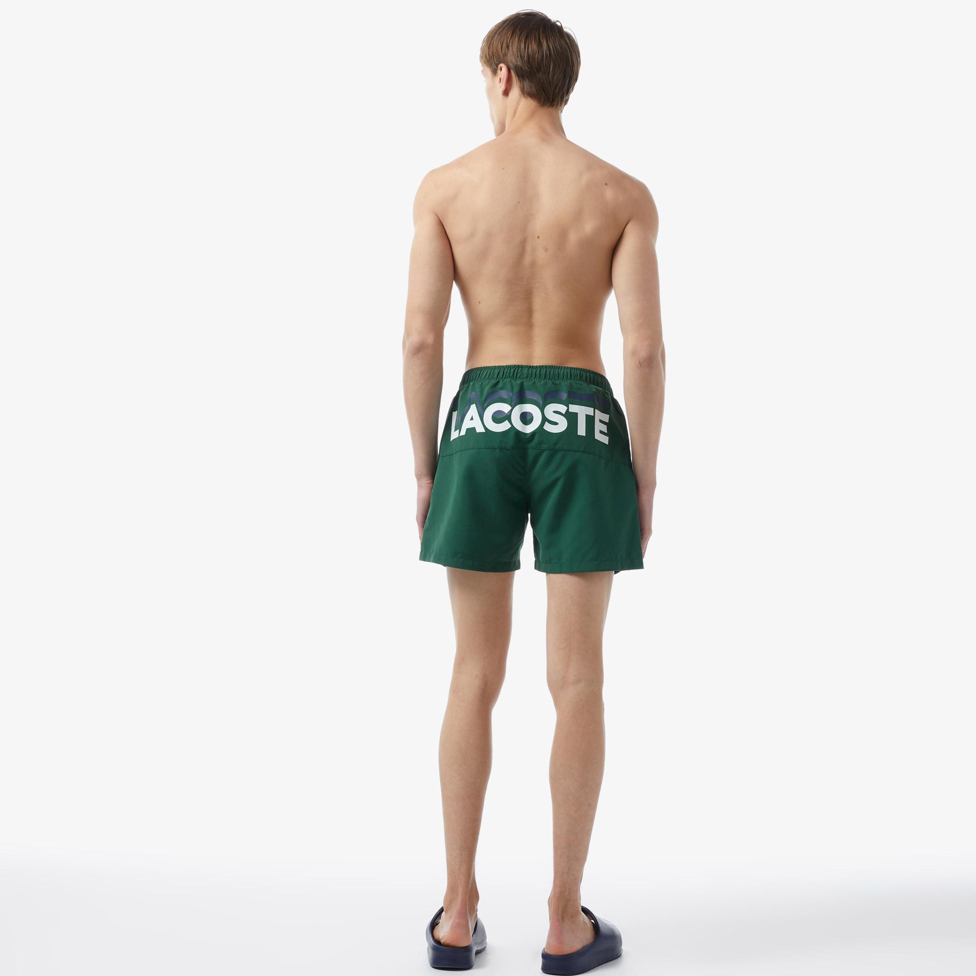 Lacoste Baskılı Erkek Yeşil Deniz Şortu