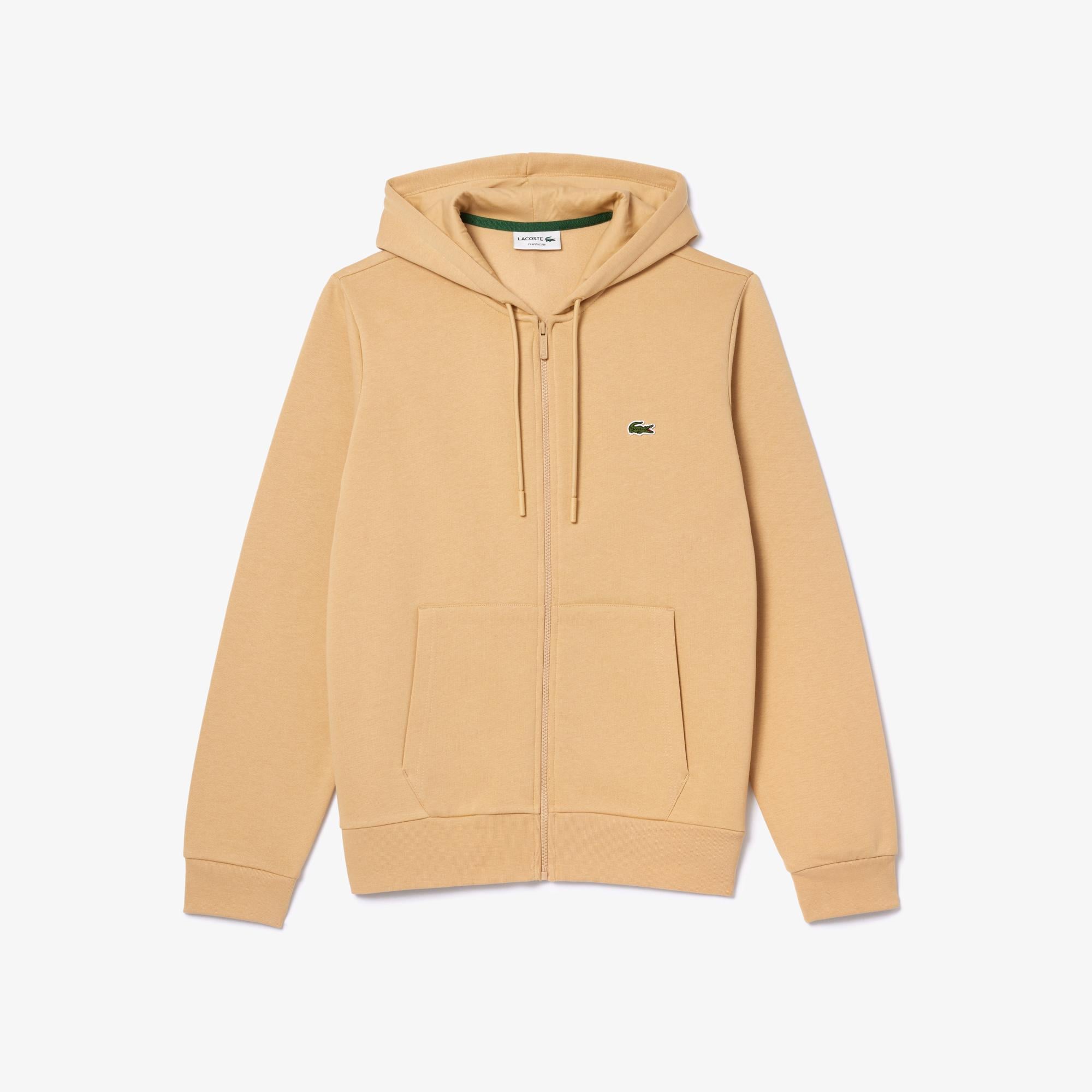 Erkek Classic Fit Fermuarlı Bej Sweatshirt