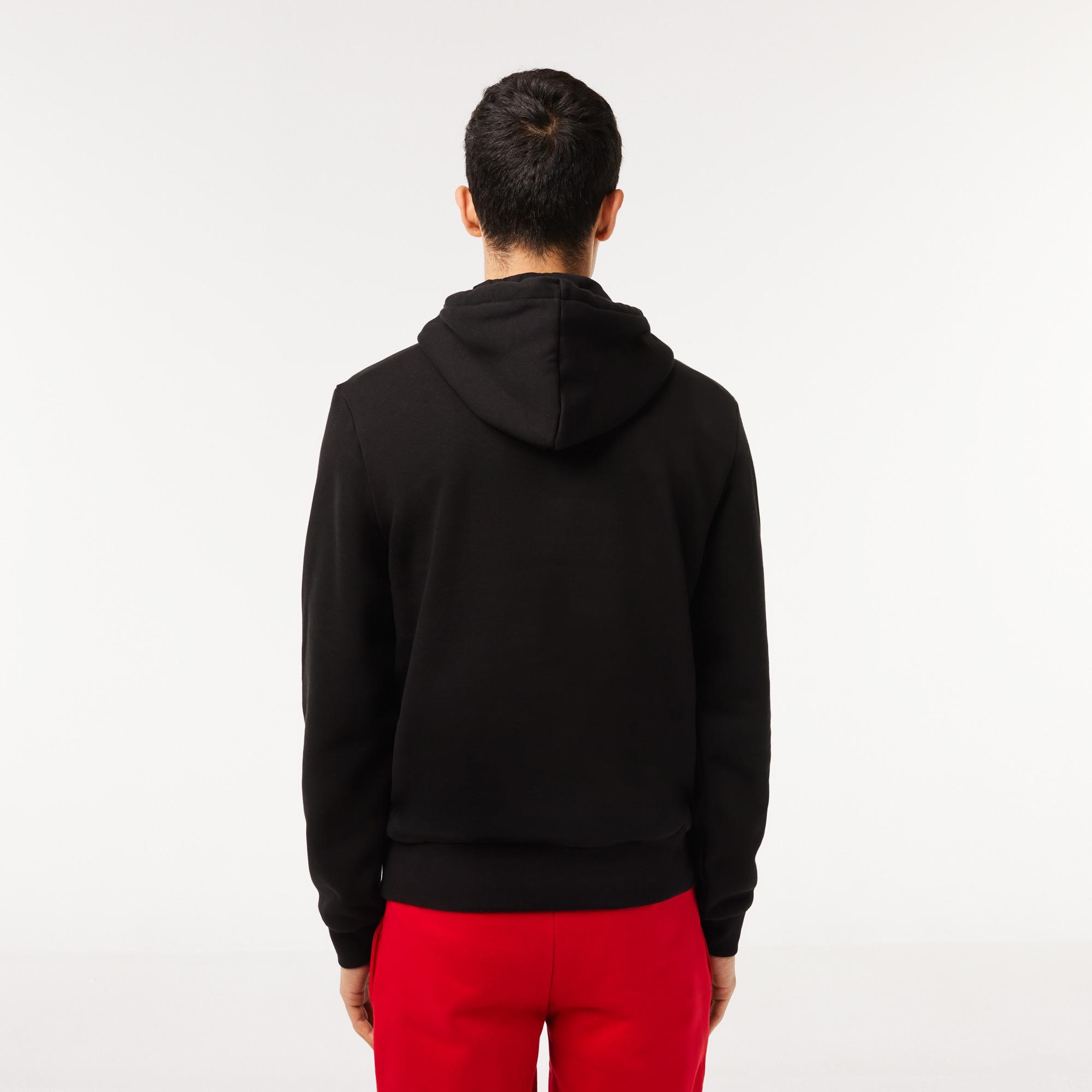 Erkek Classic Fit Kapüşonlu Siyah Sweatshirt