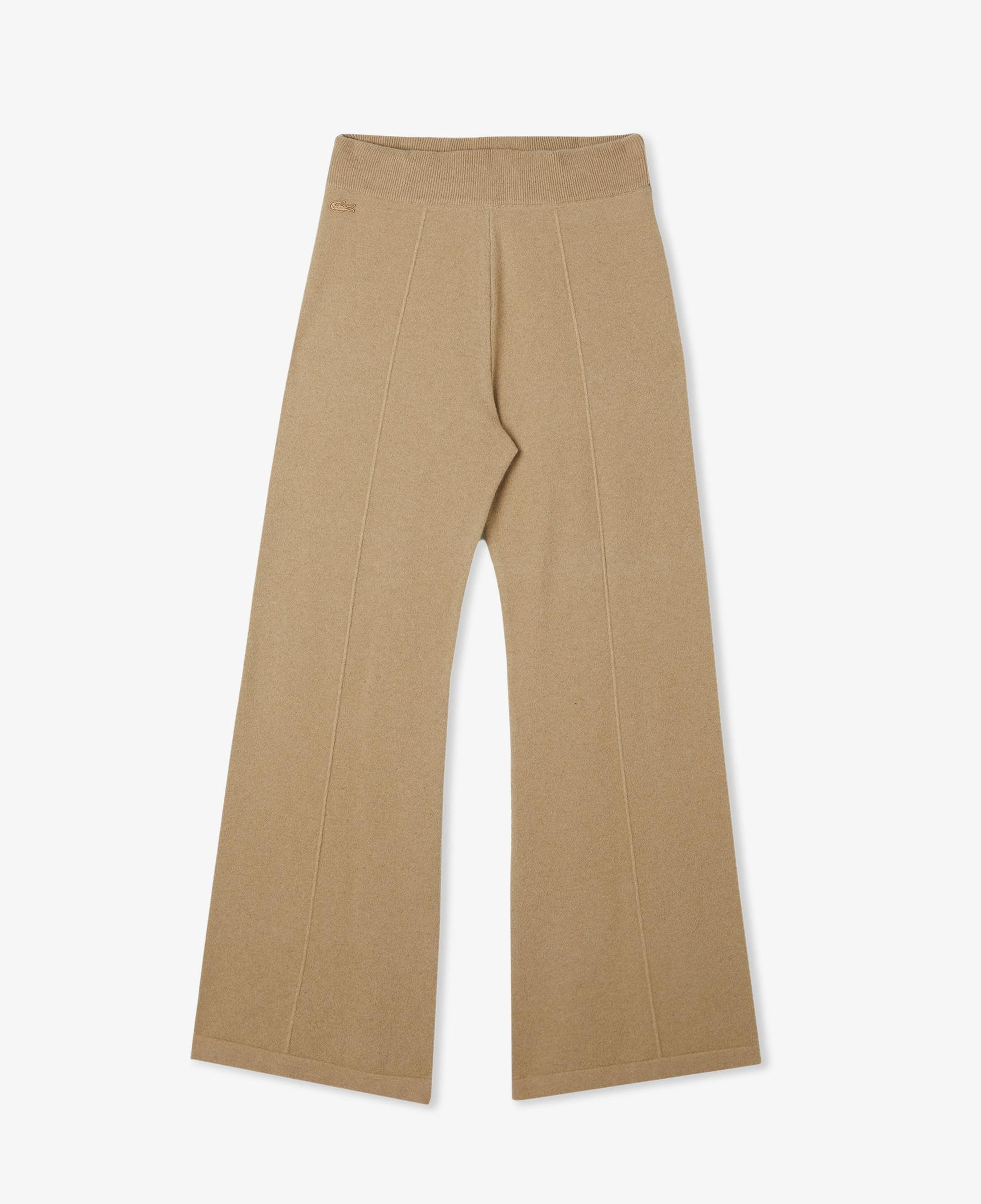 Kadın Relaxed Fit Bej Yün Karışımlı Pantolon