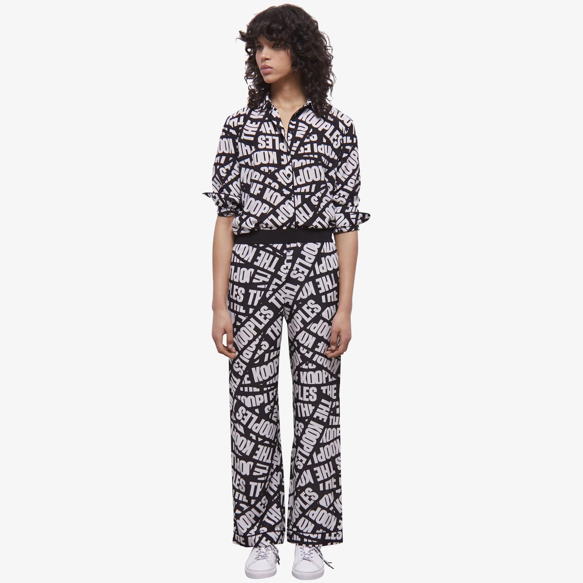 The Kooples Straight-leg Printed Kadın Renkli İpek Pantolon