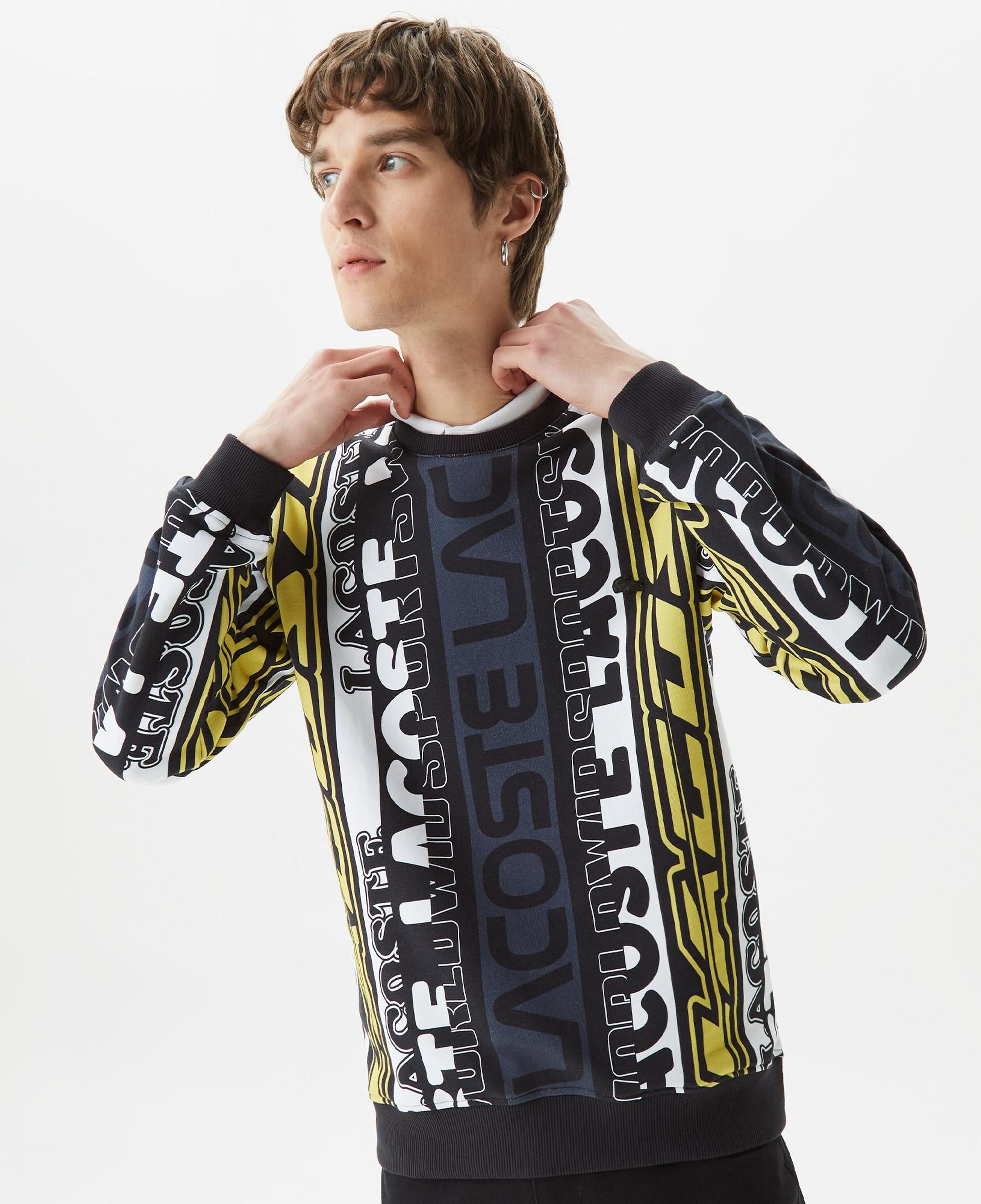 Erkek Classic Fit Bisiklet Yaka Baskılı Siyah Sweatshirt