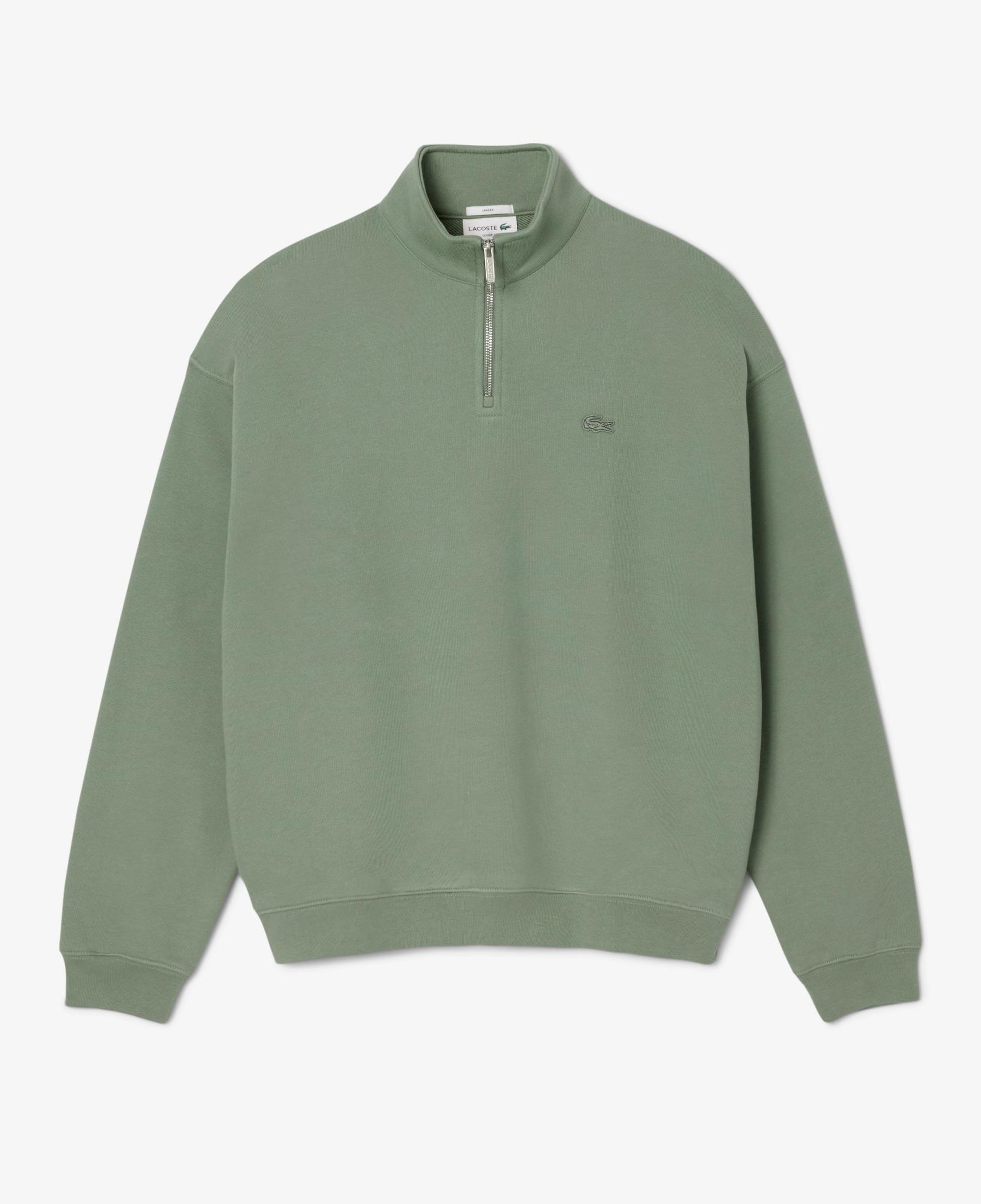 Lacoste Heavy Fleece Zipper Neck Unisex Yeşil Sweatshirt