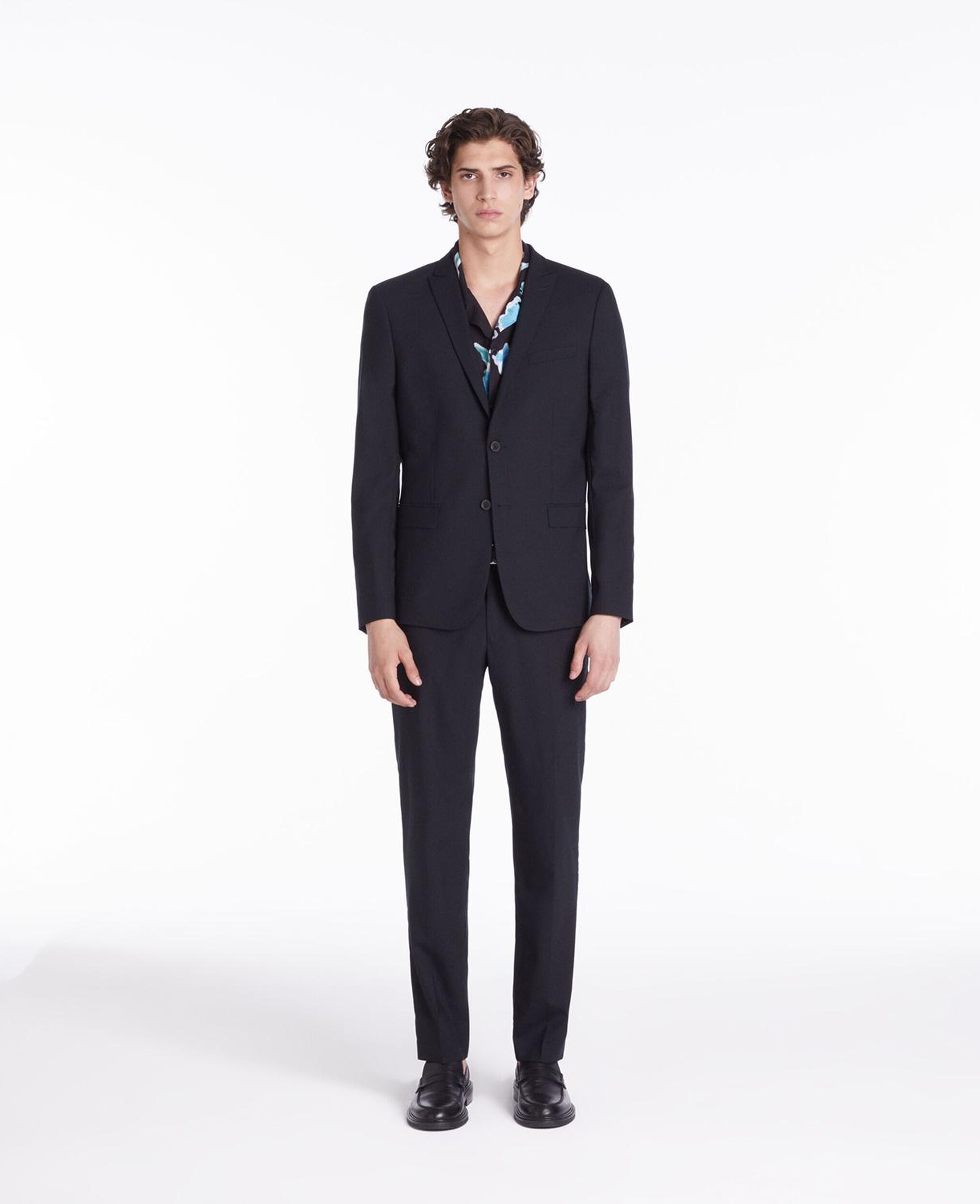 ERKEK STRAIGHT FIT LACİVERT Yün Ceket
