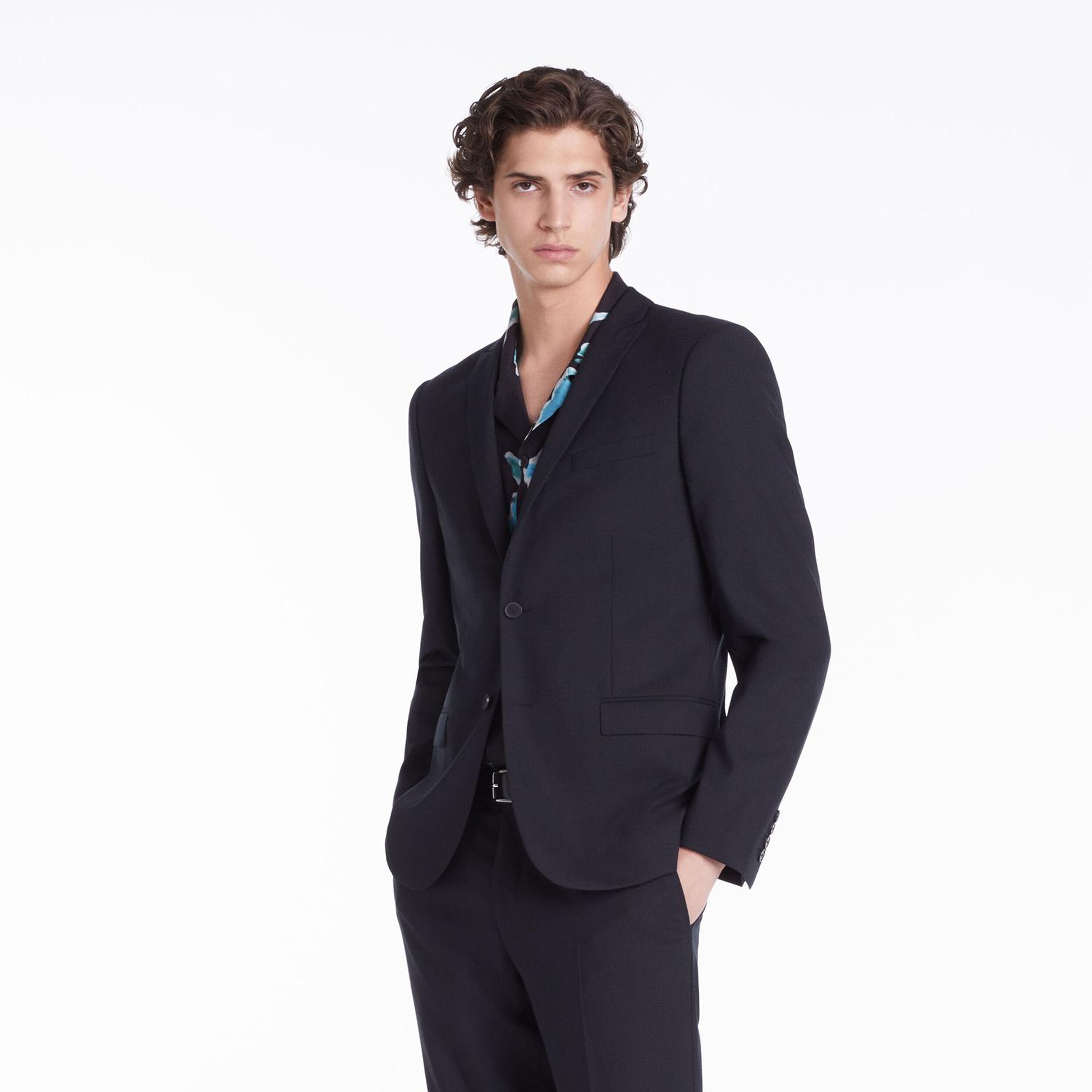 ERKEK STRAIGHT FIT LACİVERT Yün Ceket