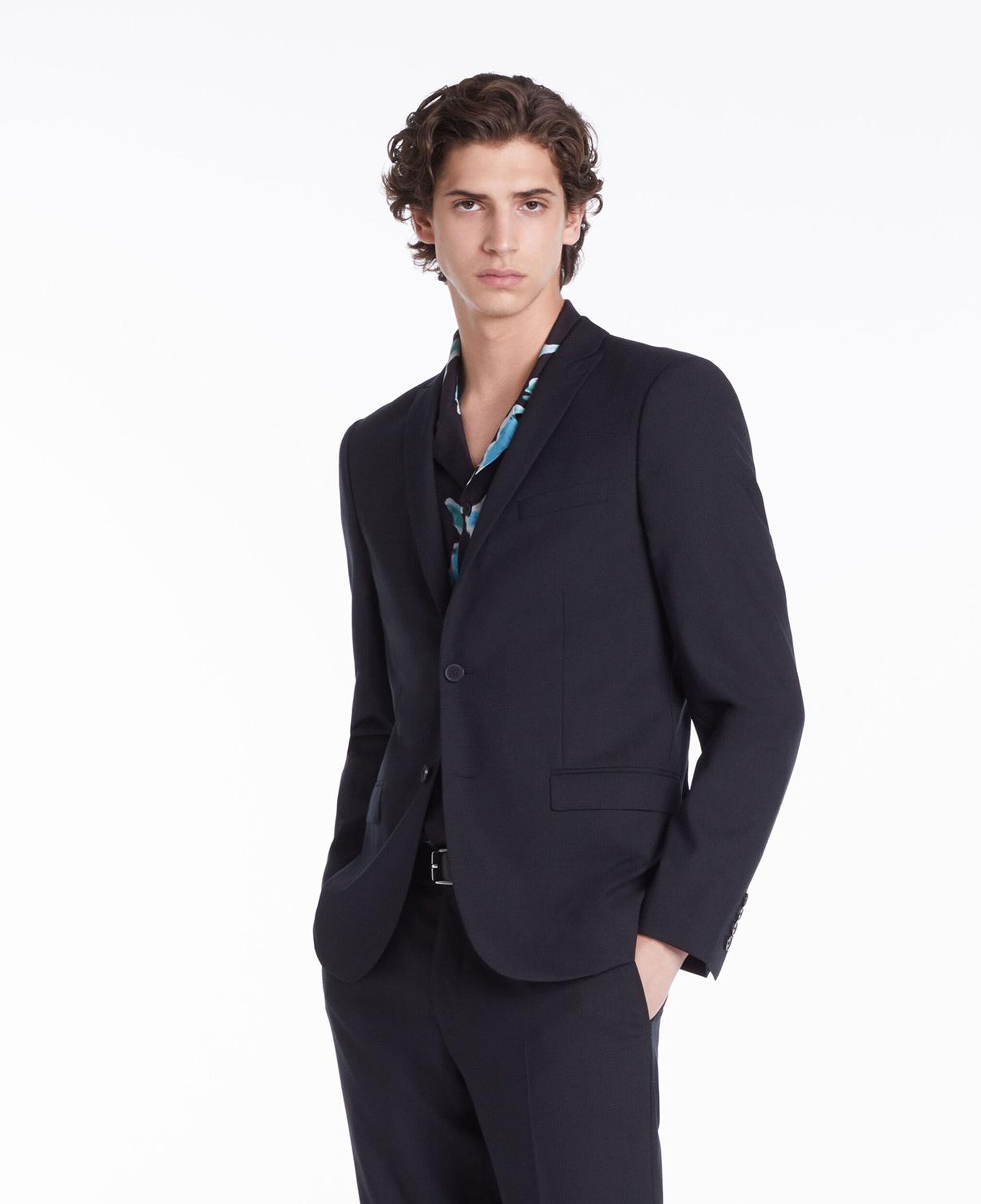 ERKEK STRAIGHT FIT LACİVERT Yün Ceket