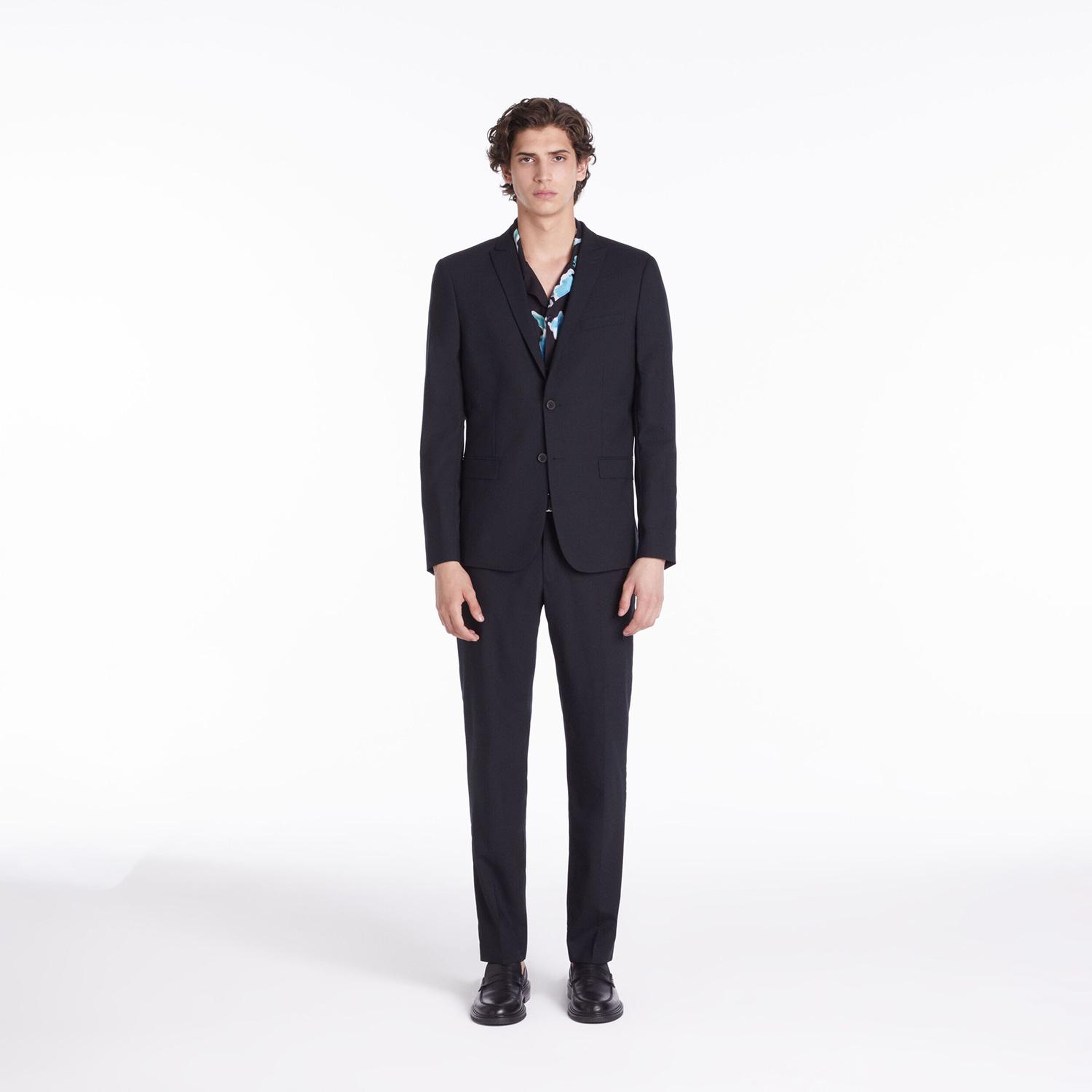ERKEK STRAIGHT FIT LACİVERT Yün Ceket
