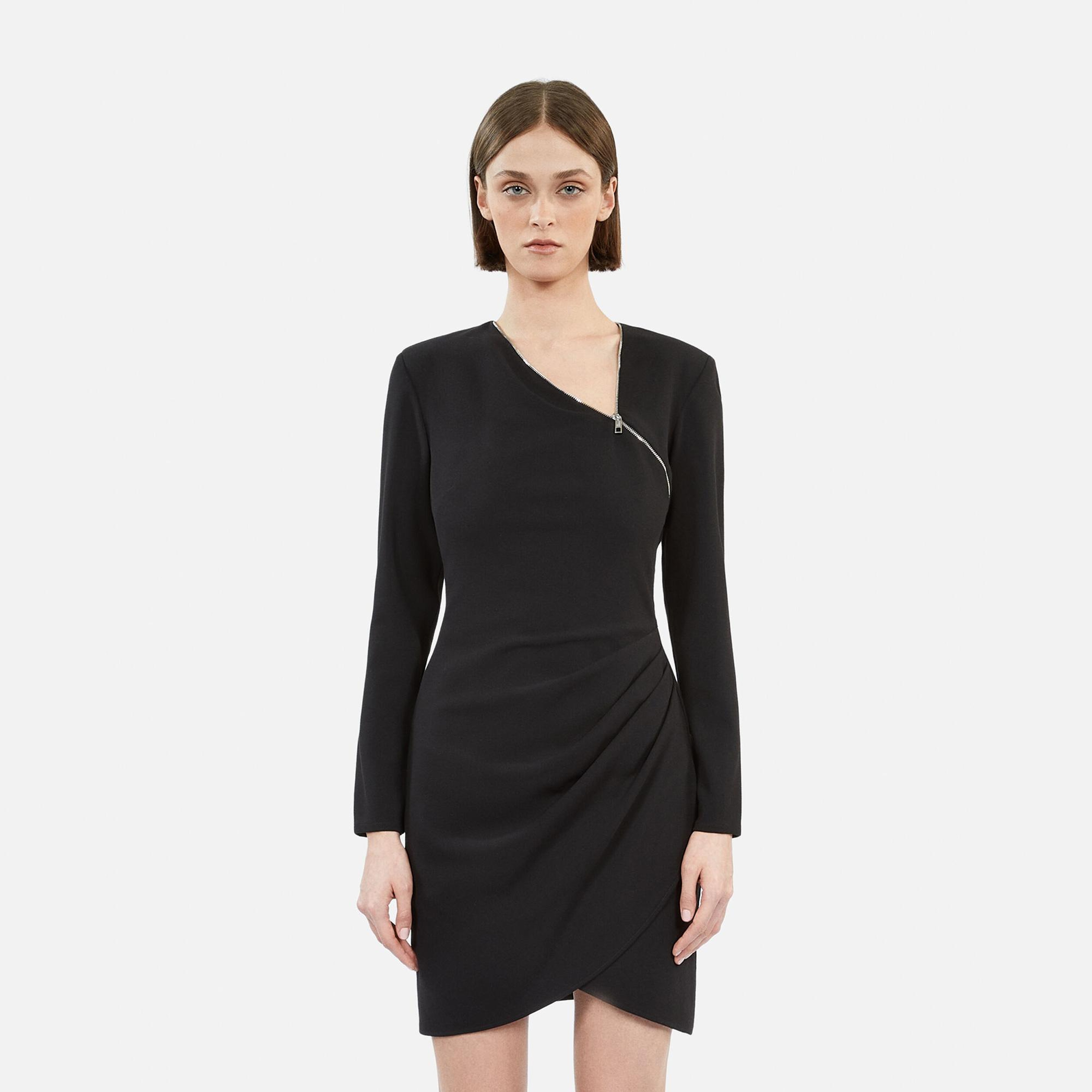 Kadın Fermuarlı Siyah Elbise