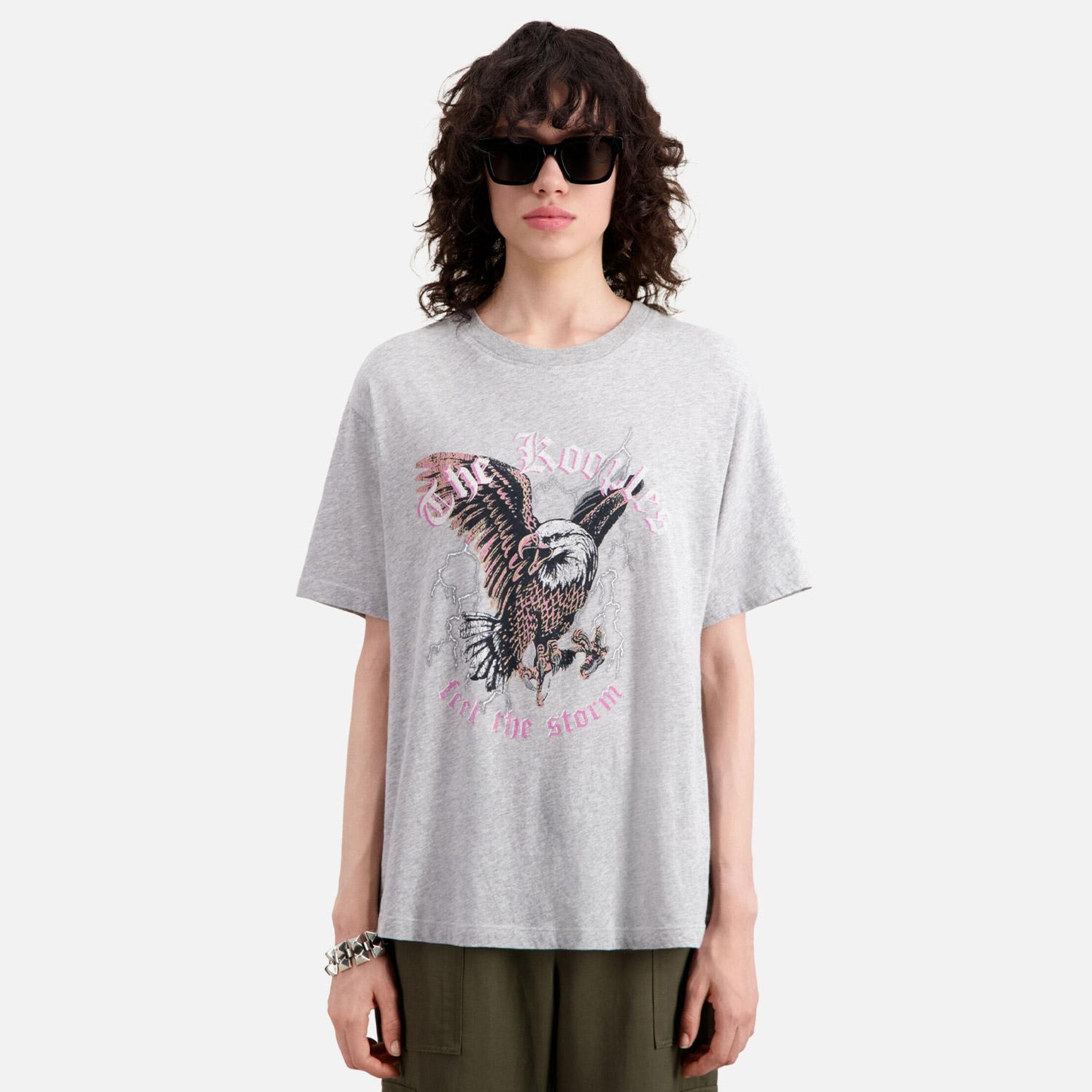 KADIN BASKILI GRİ T-SHIRT