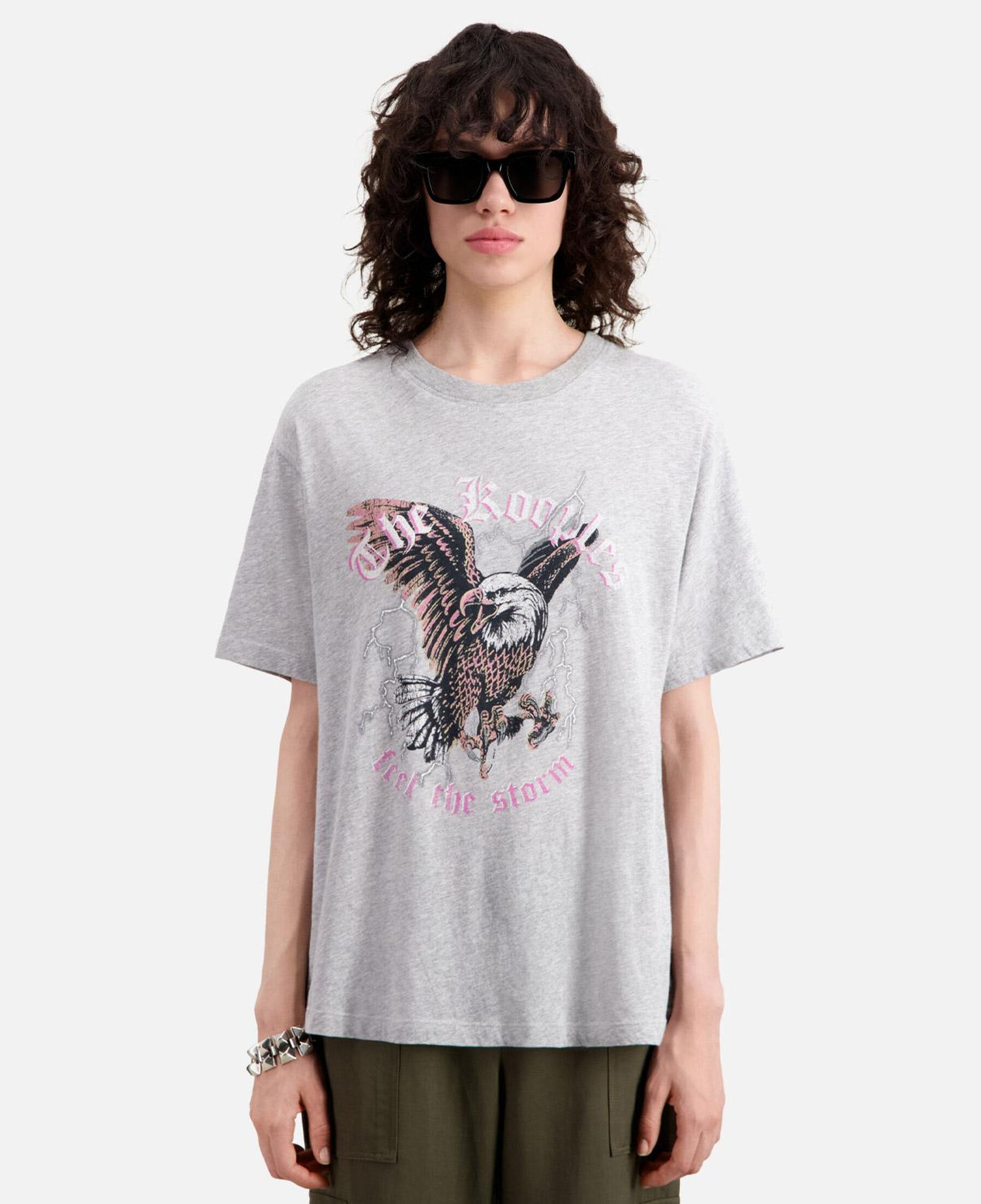 KADIN BASKILI GRİ T-SHIRT