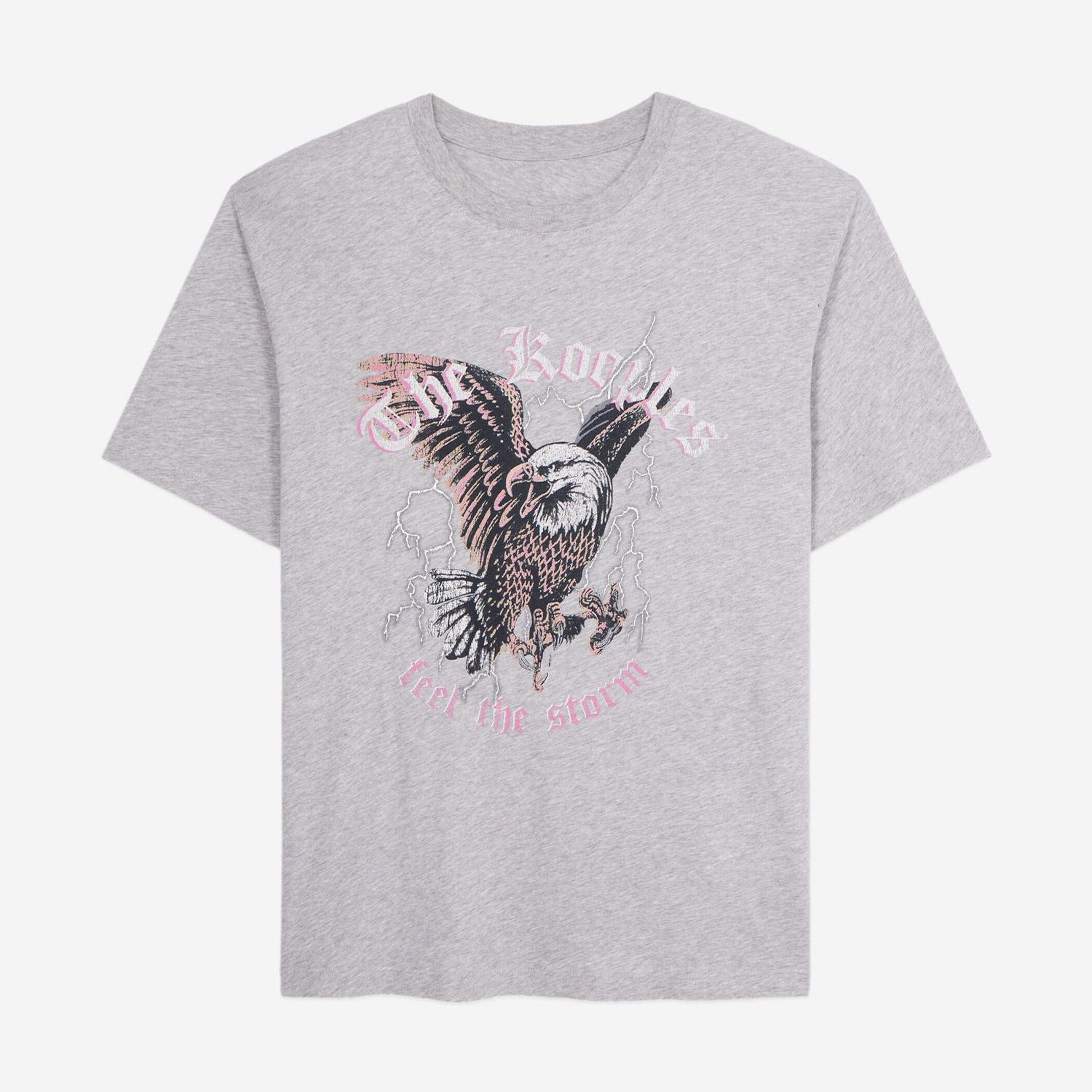 KADIN BASKILI GRİ T-SHIRT