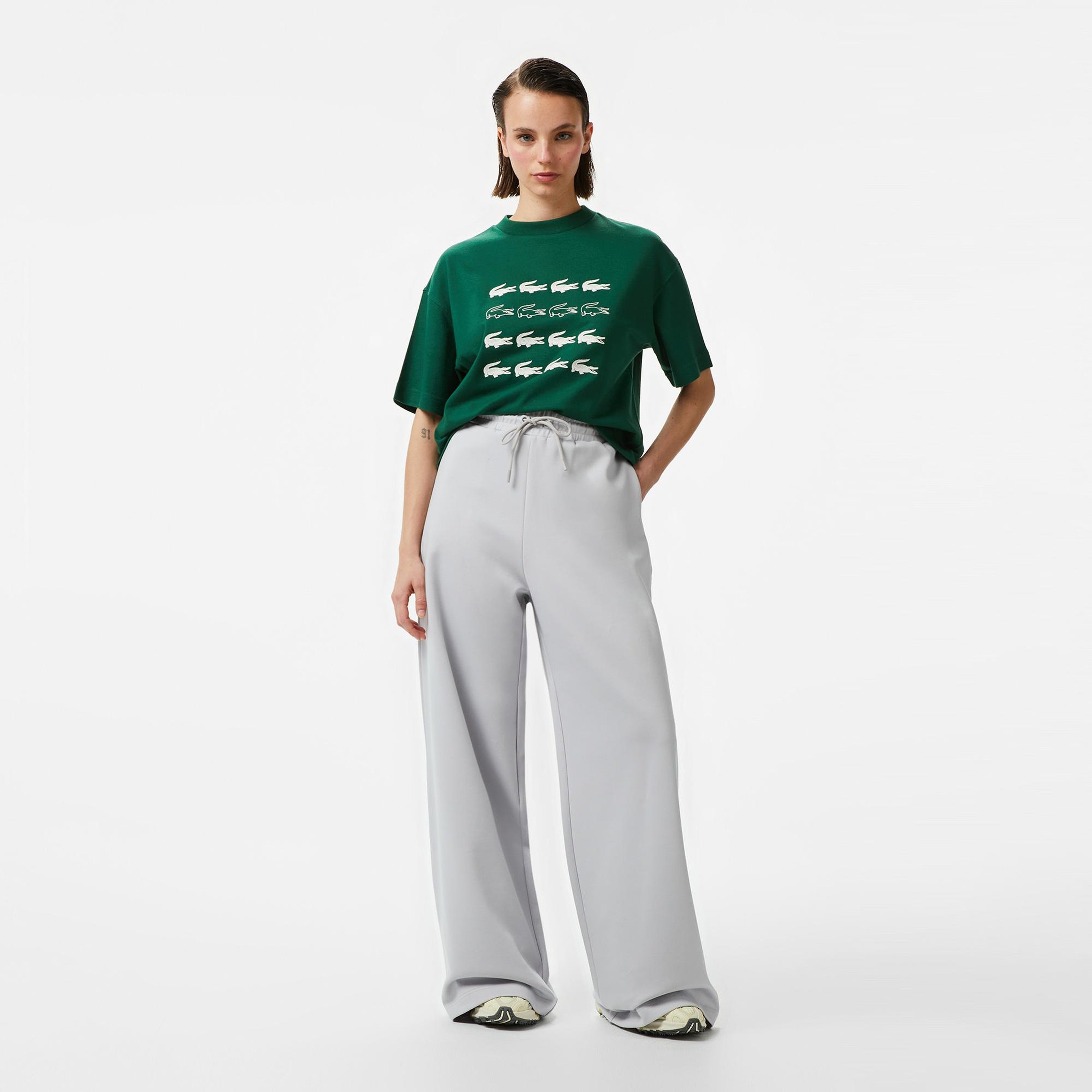Lacoste House of SuperStep x Lacoste Kadın Gri Eşofman Altı