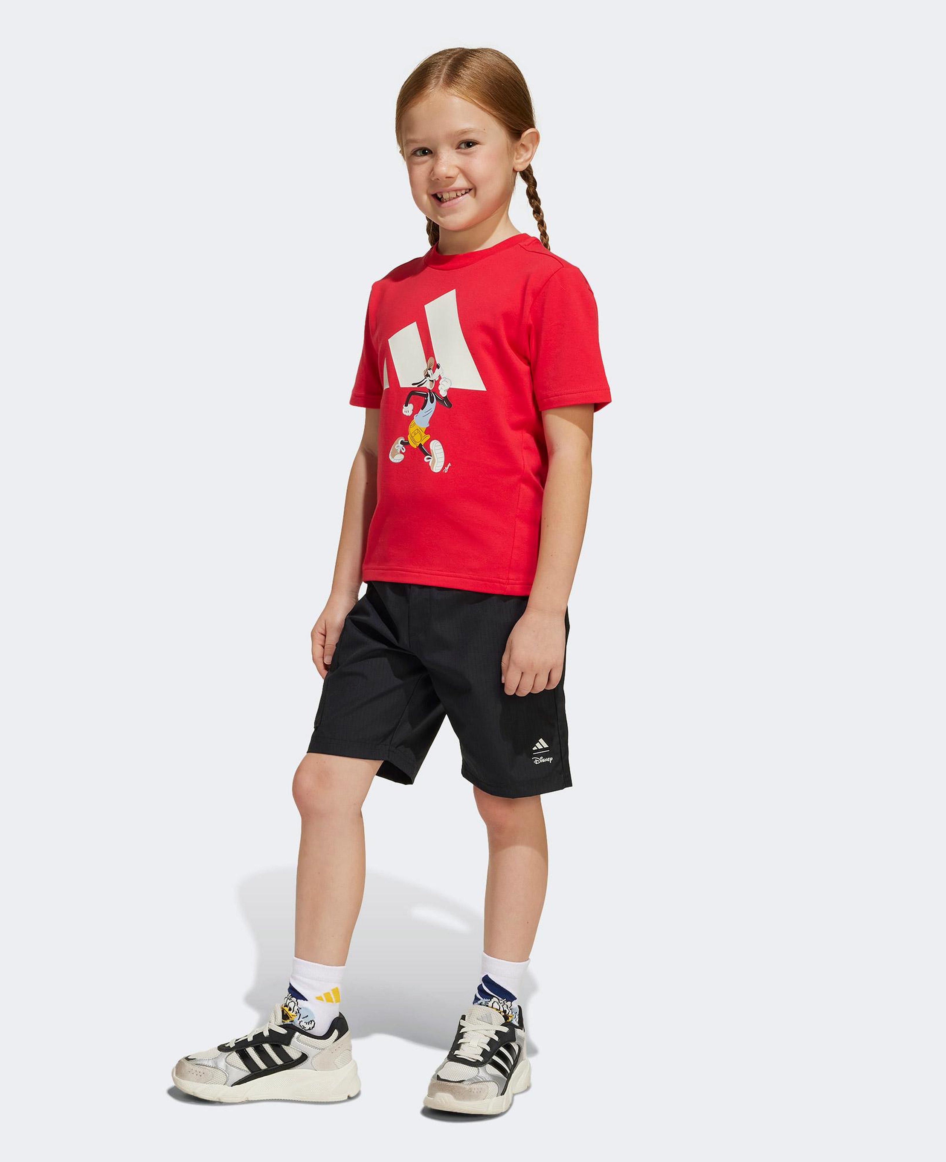 adidas Disney Goofie Çocuk Kırmızı/Siyah Şort Takımı