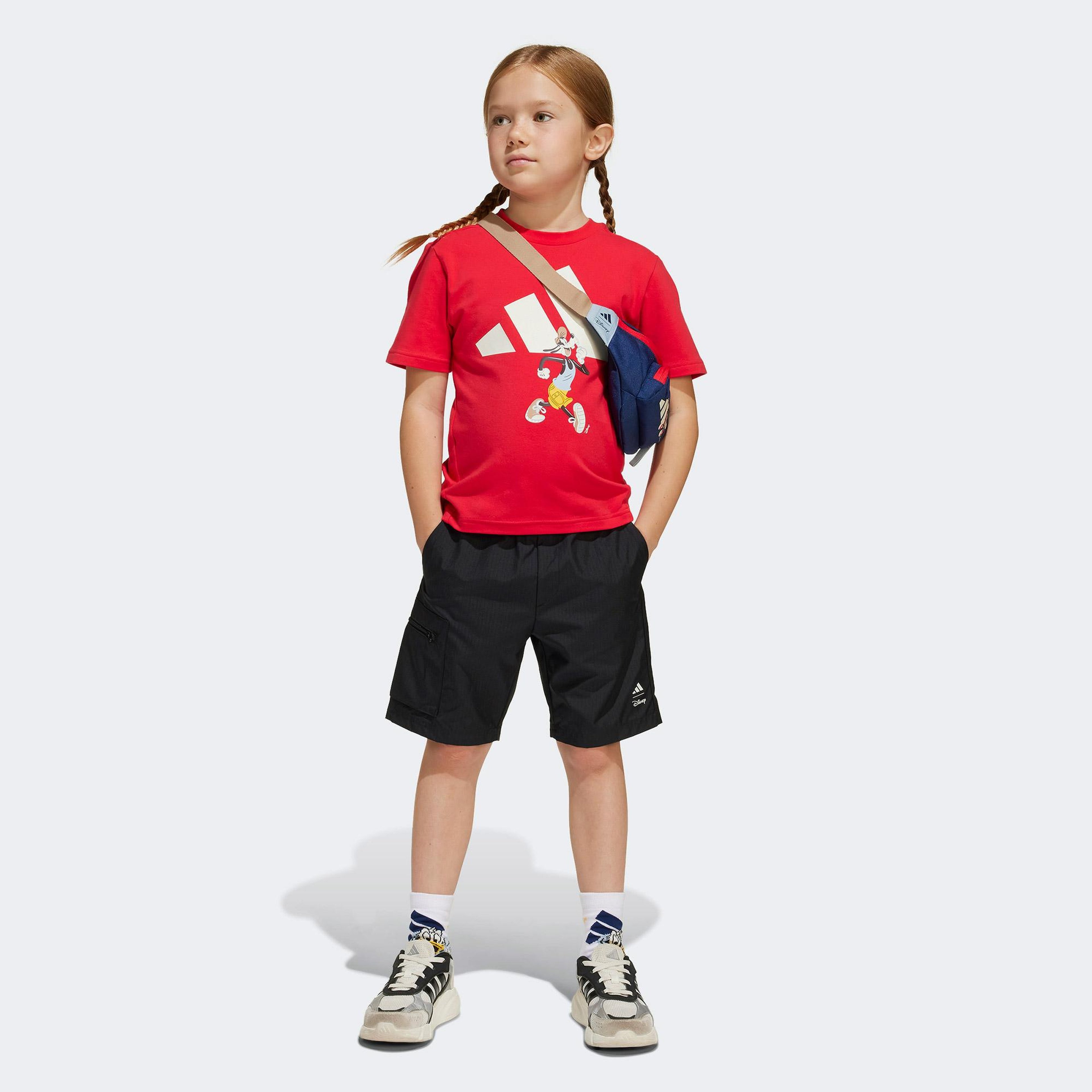 adidas Disney Goofie Çocuk Kırmızı/Siyah Şort Takımı