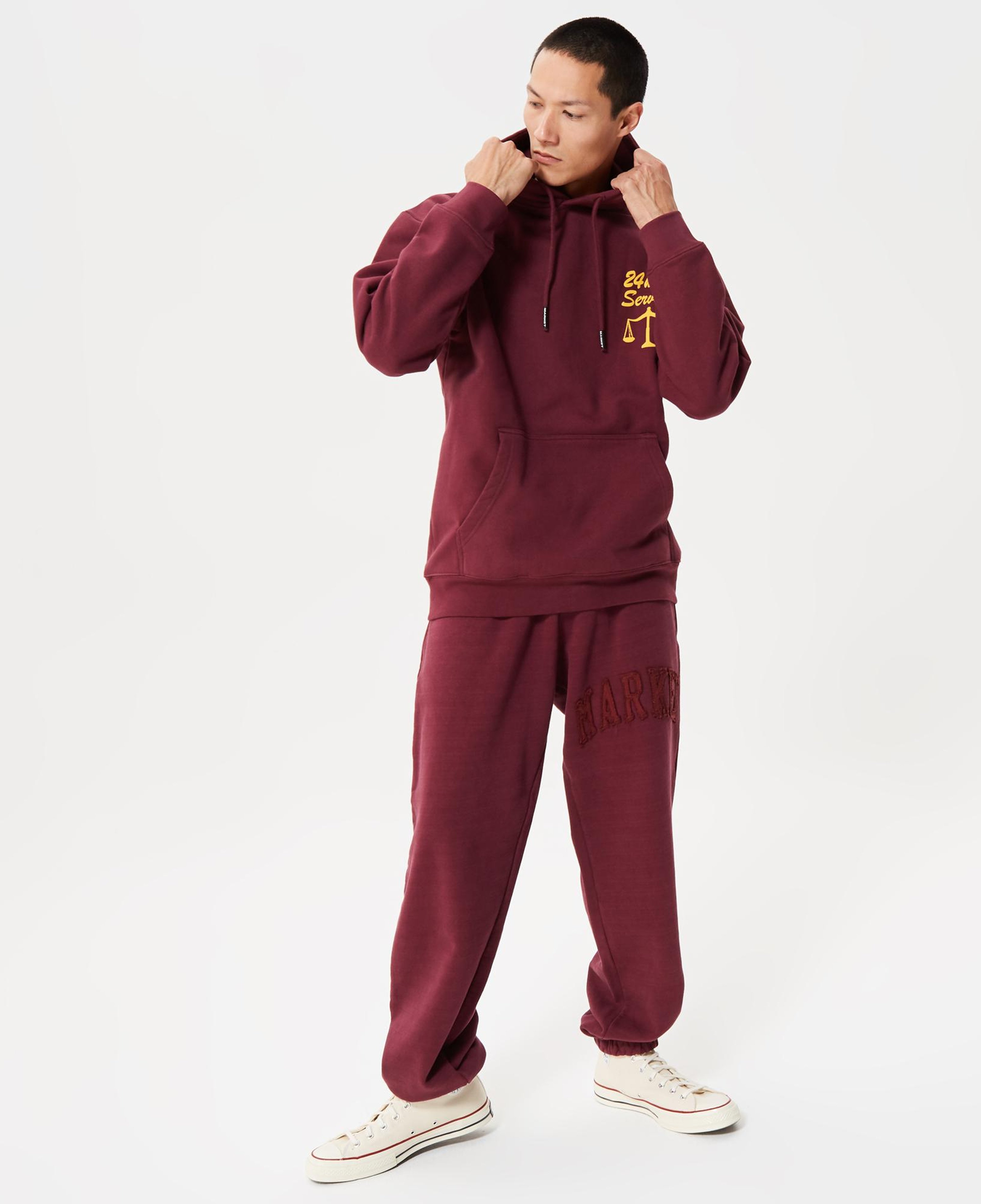 Market 24 Hr Lawyer Service Erkek Bordo Hoodie
