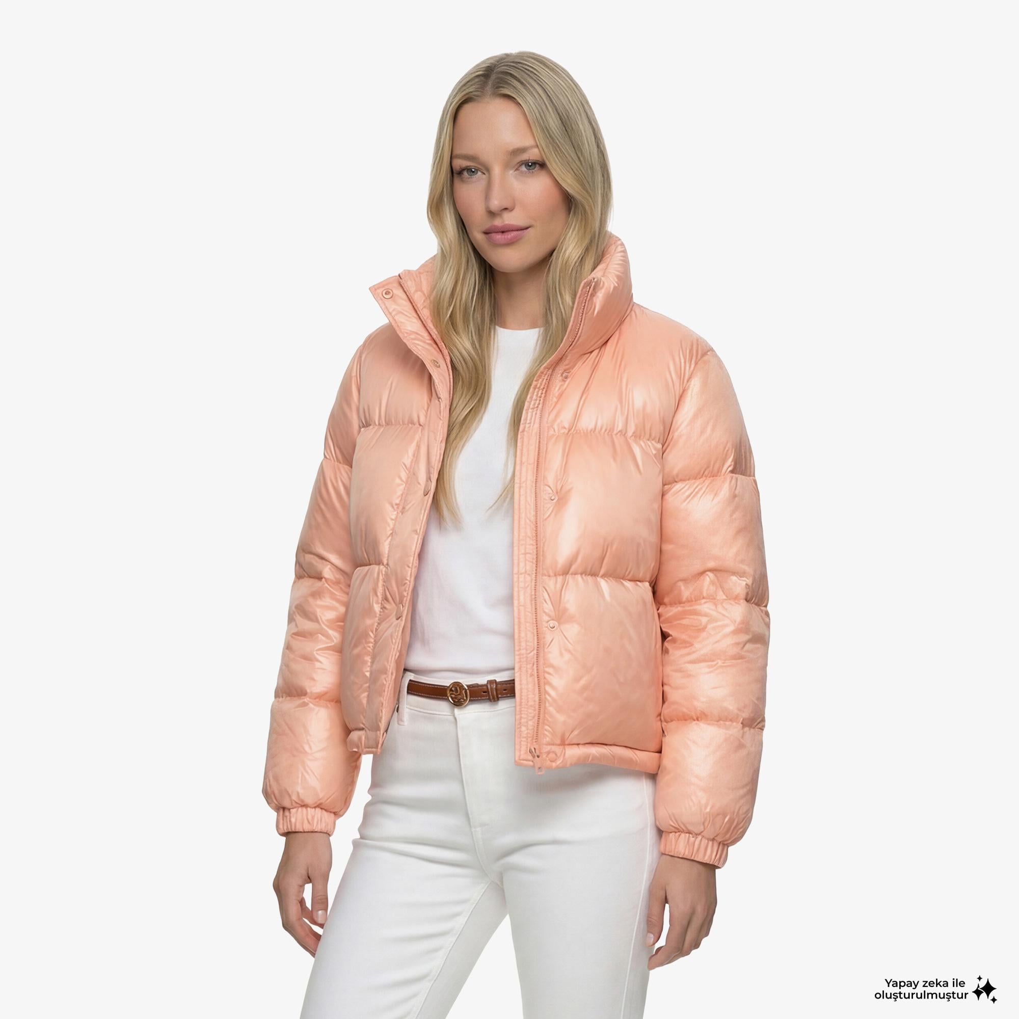 GANT Kadın Pembe Dik Yaka Kapitone Mont