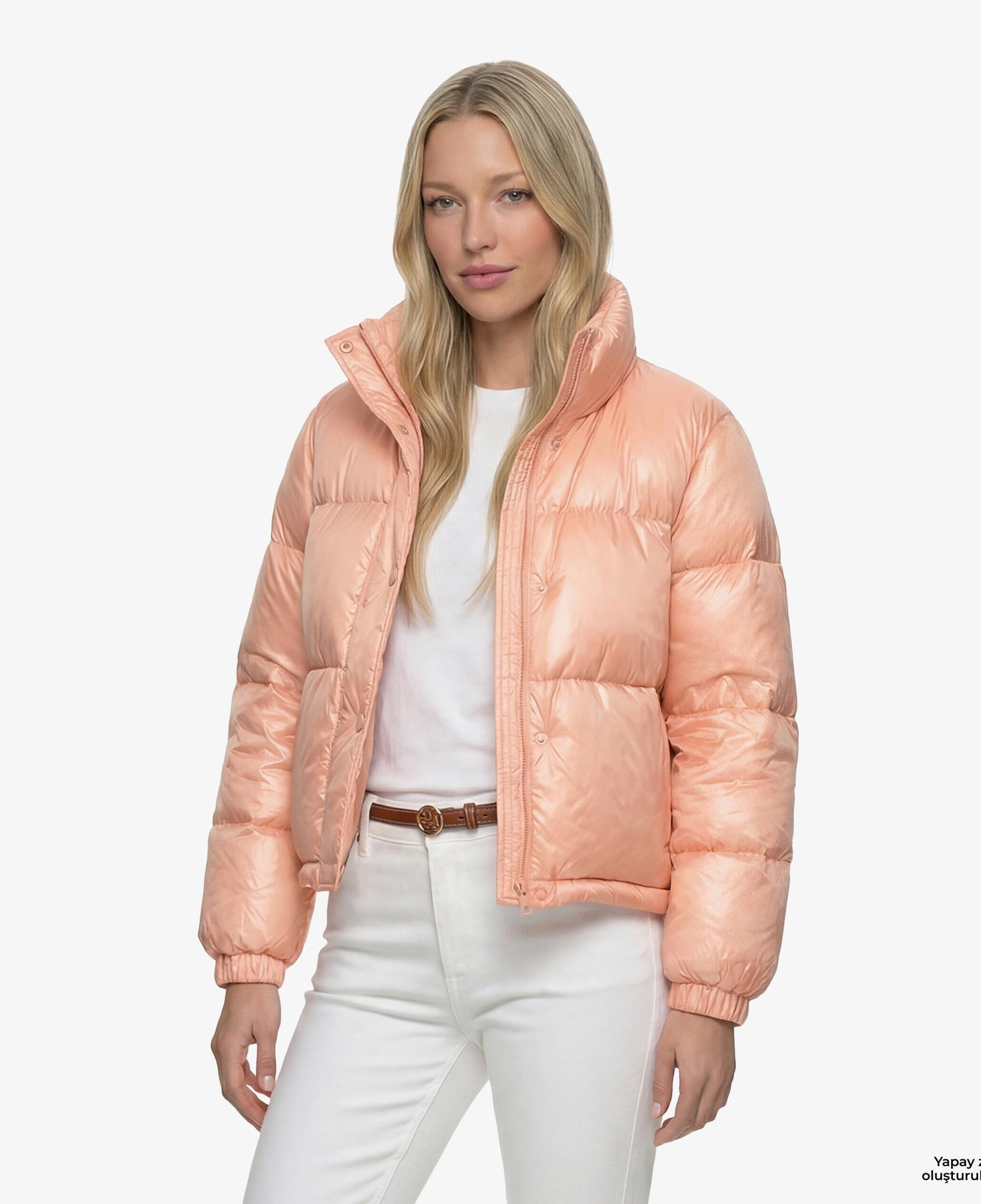 GANT Kadın Pembe Dik Yaka Kapitone Mont
