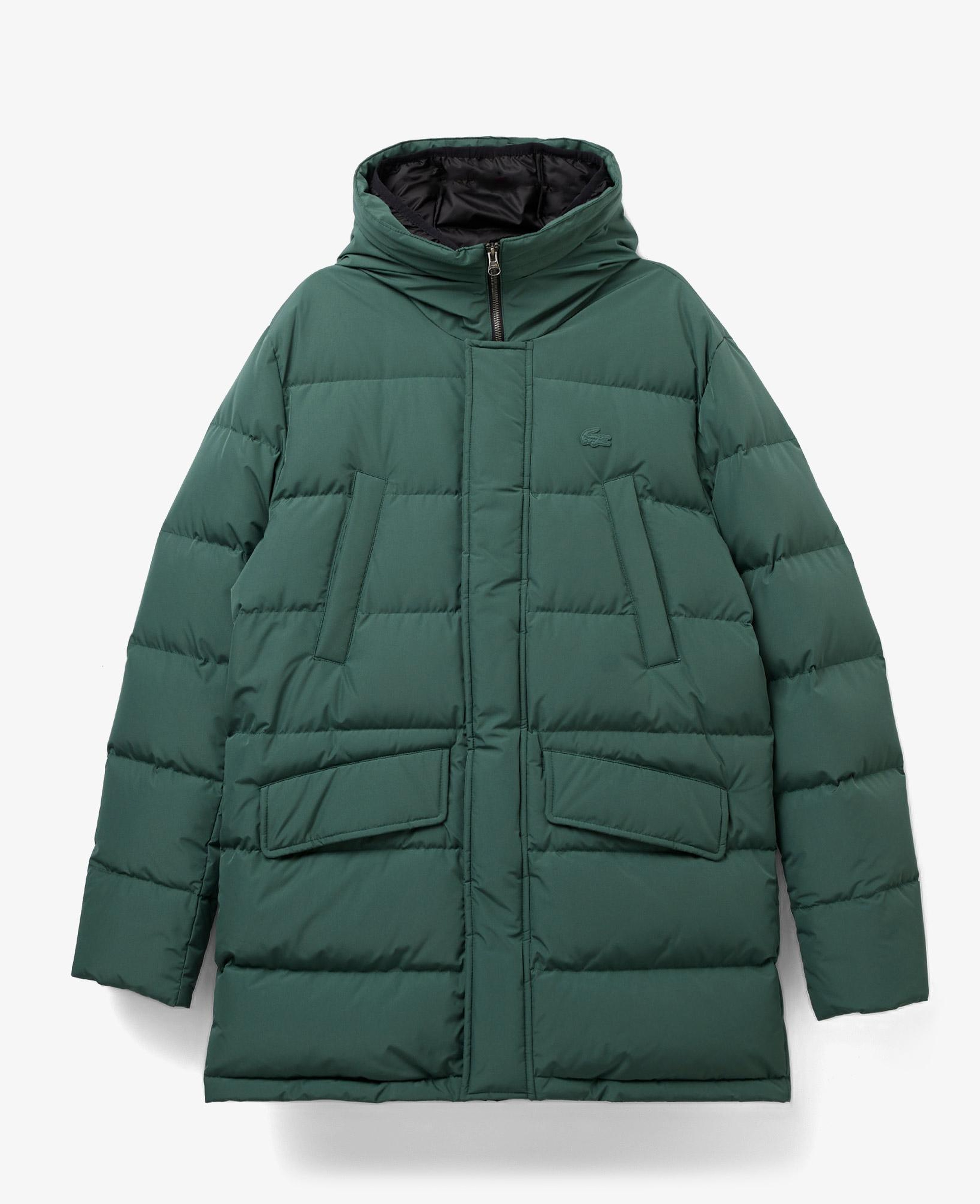 Lacoste Erkek Kapüşonlu Kapitone Yeşil Şişme Mont