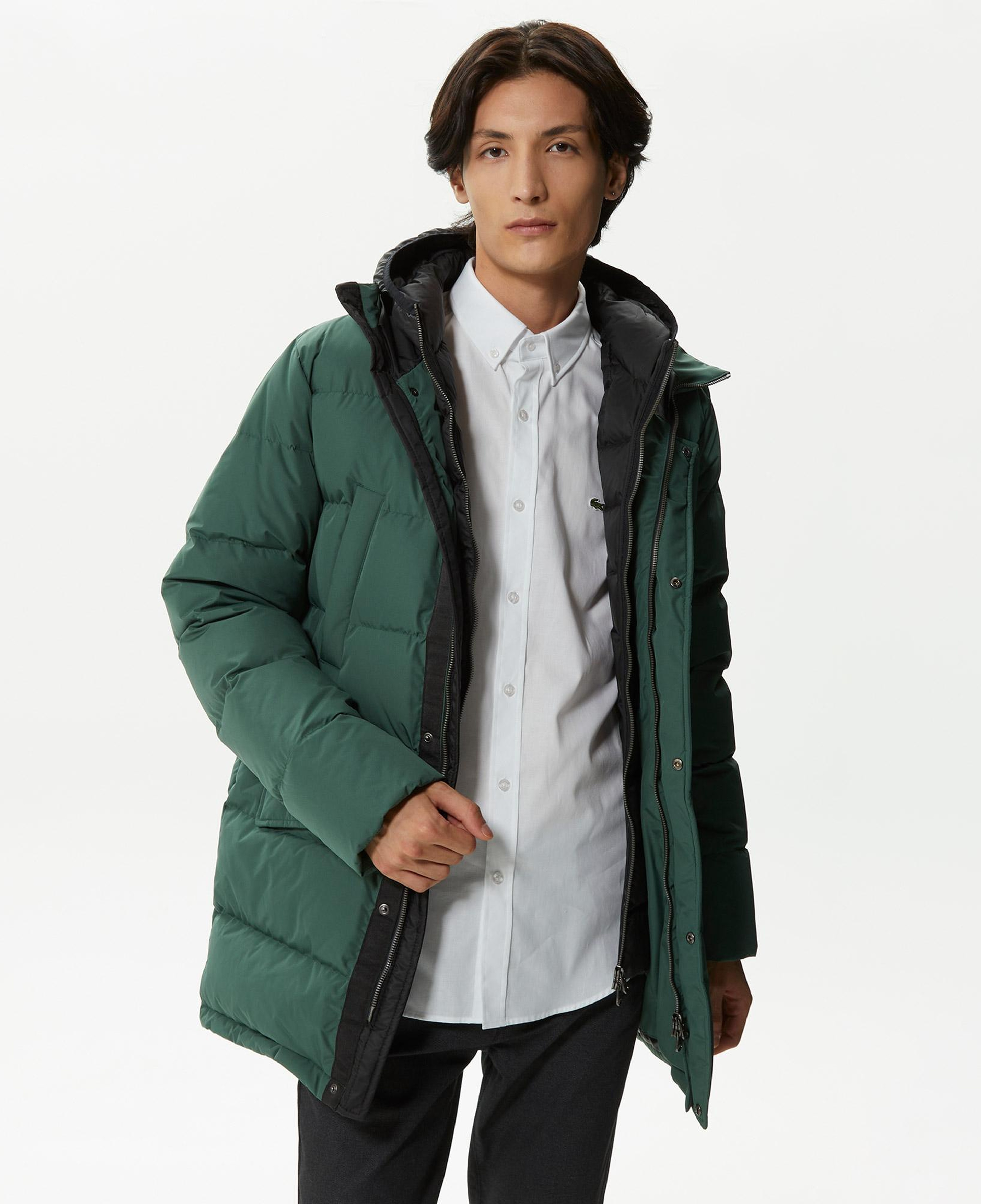 Lacoste Erkek Kapüşonlu Kapitone Yeşil Şişme Mont