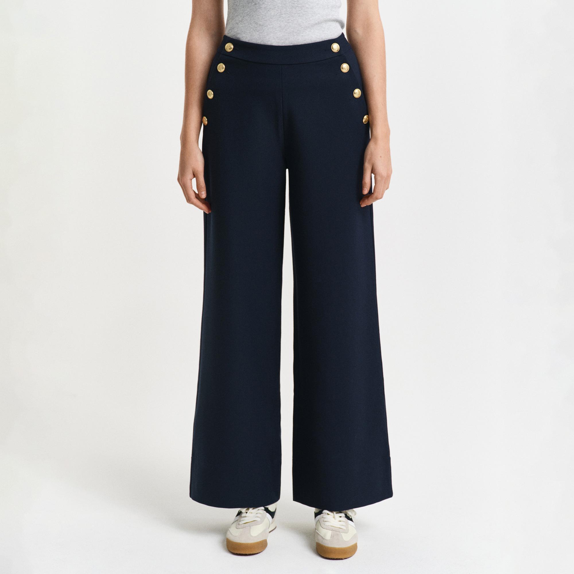 GANT Kadın Lacivert Straight Fit Pantolon
