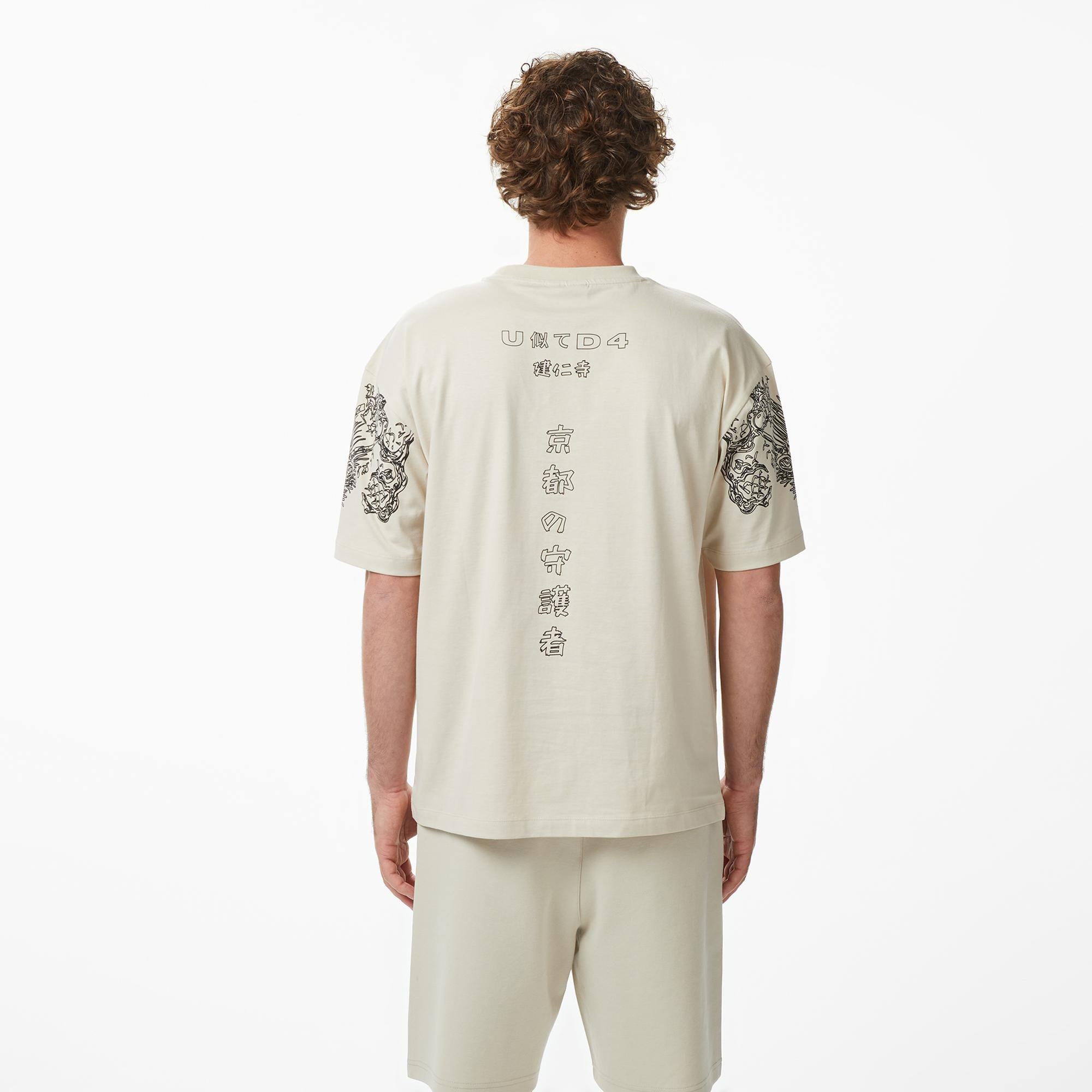 UNITED4 Regular Fit Erkek Krem T-Shirt