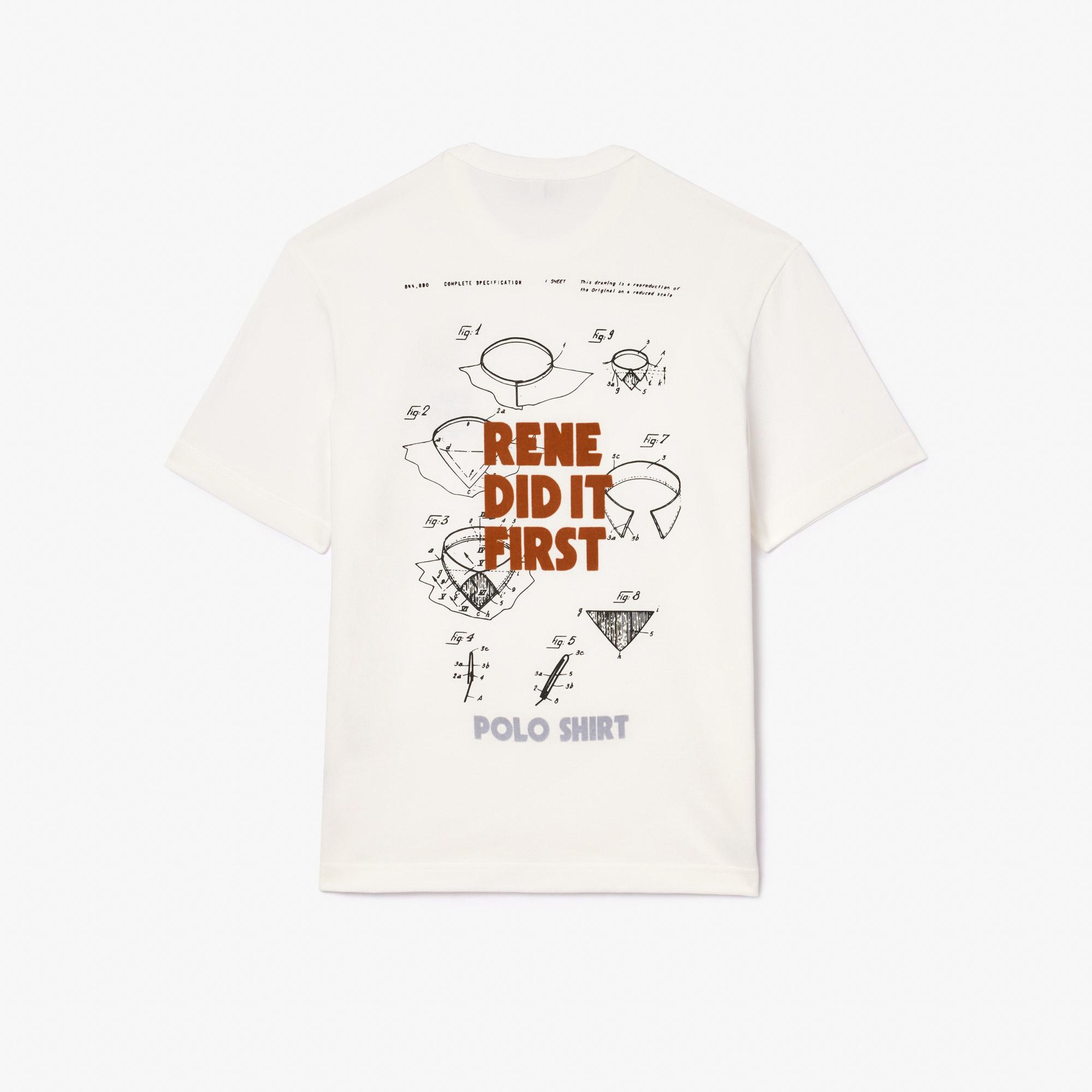 Lacoste Bisiklet Yaka Baskılı Erkek Beyaz T-Shirt