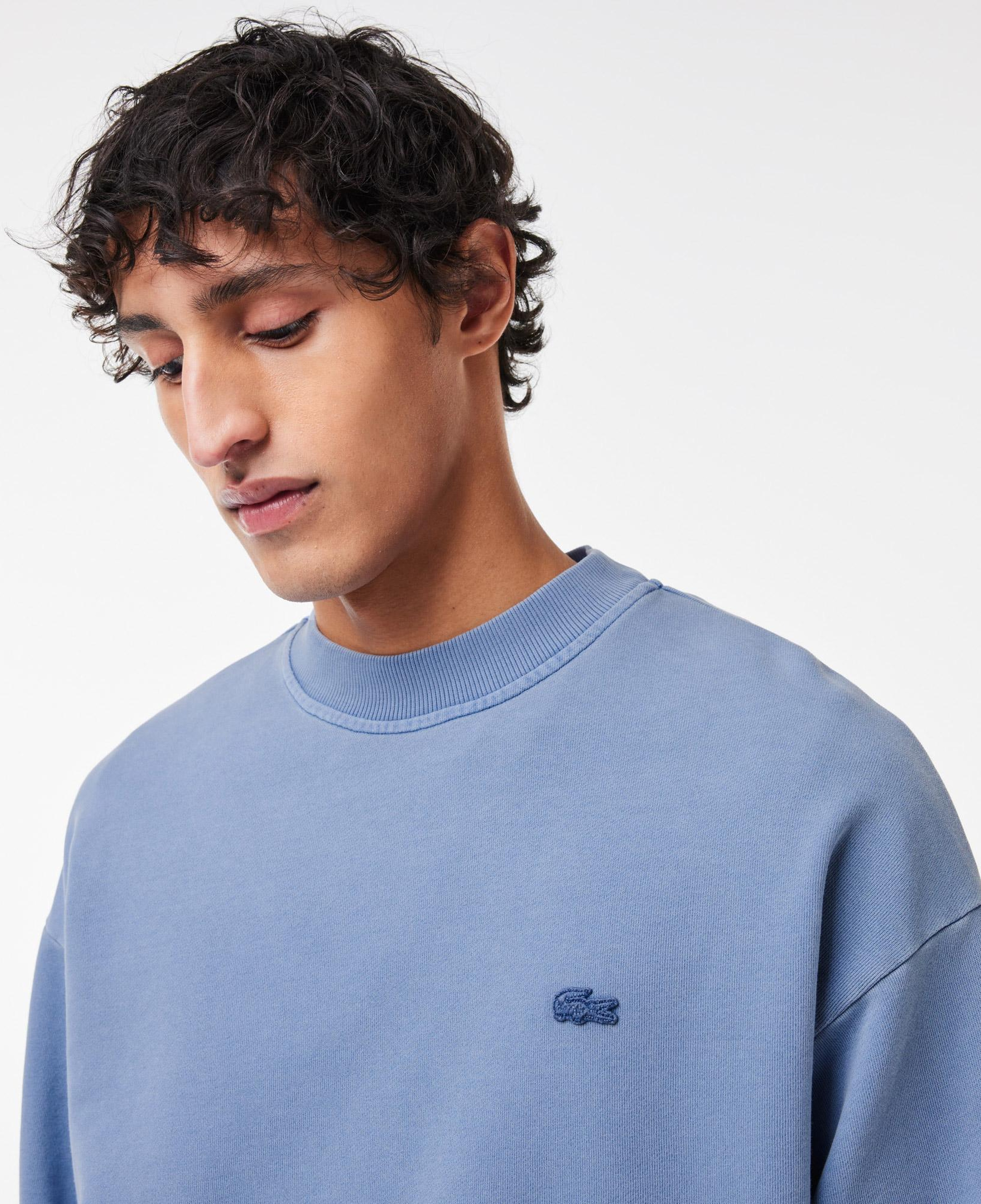 Erkek Loose Fit Bisiklet Yaka Mavi Sweatshirt
