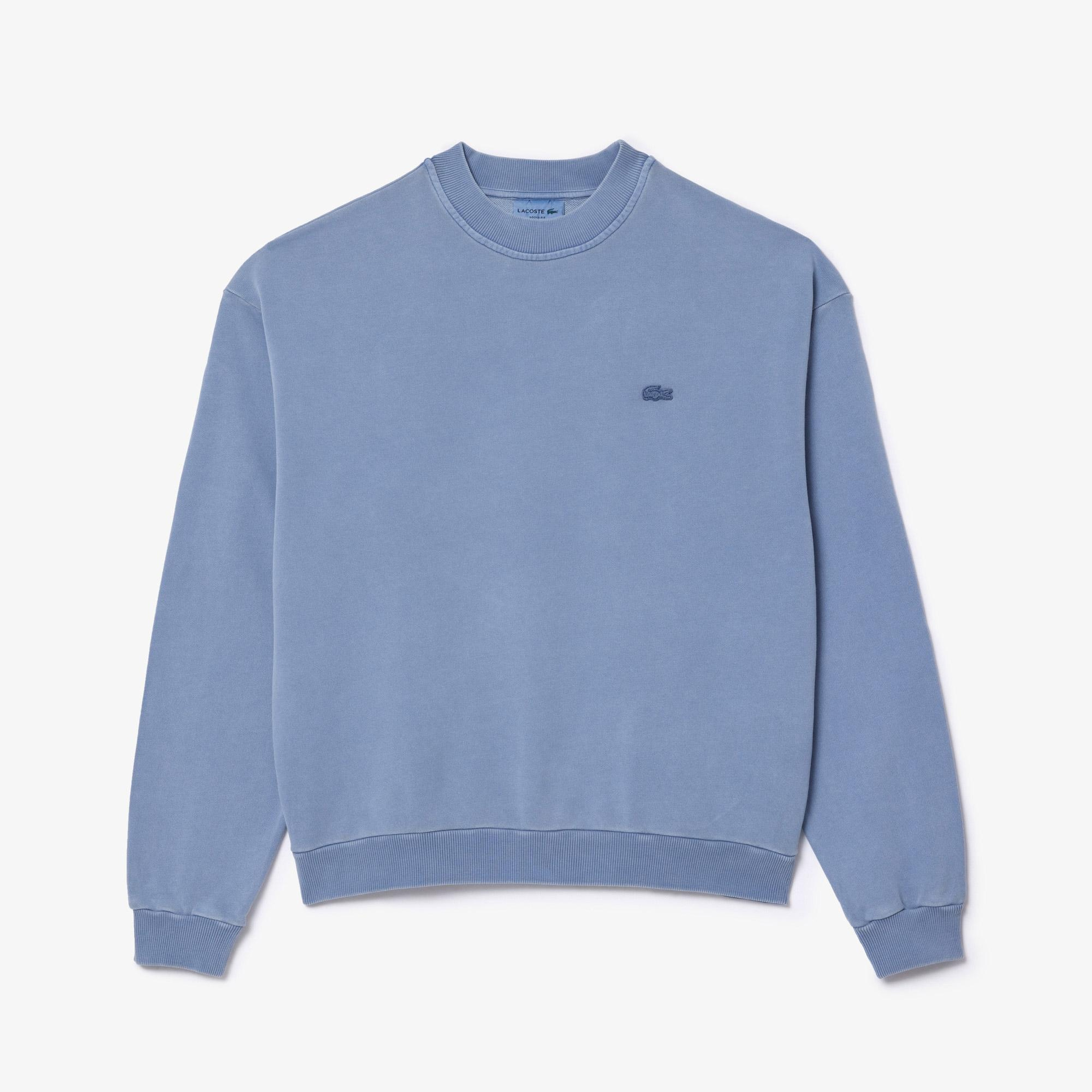 Erkek Loose Fit Bisiklet Yaka Mavi Sweatshirt
