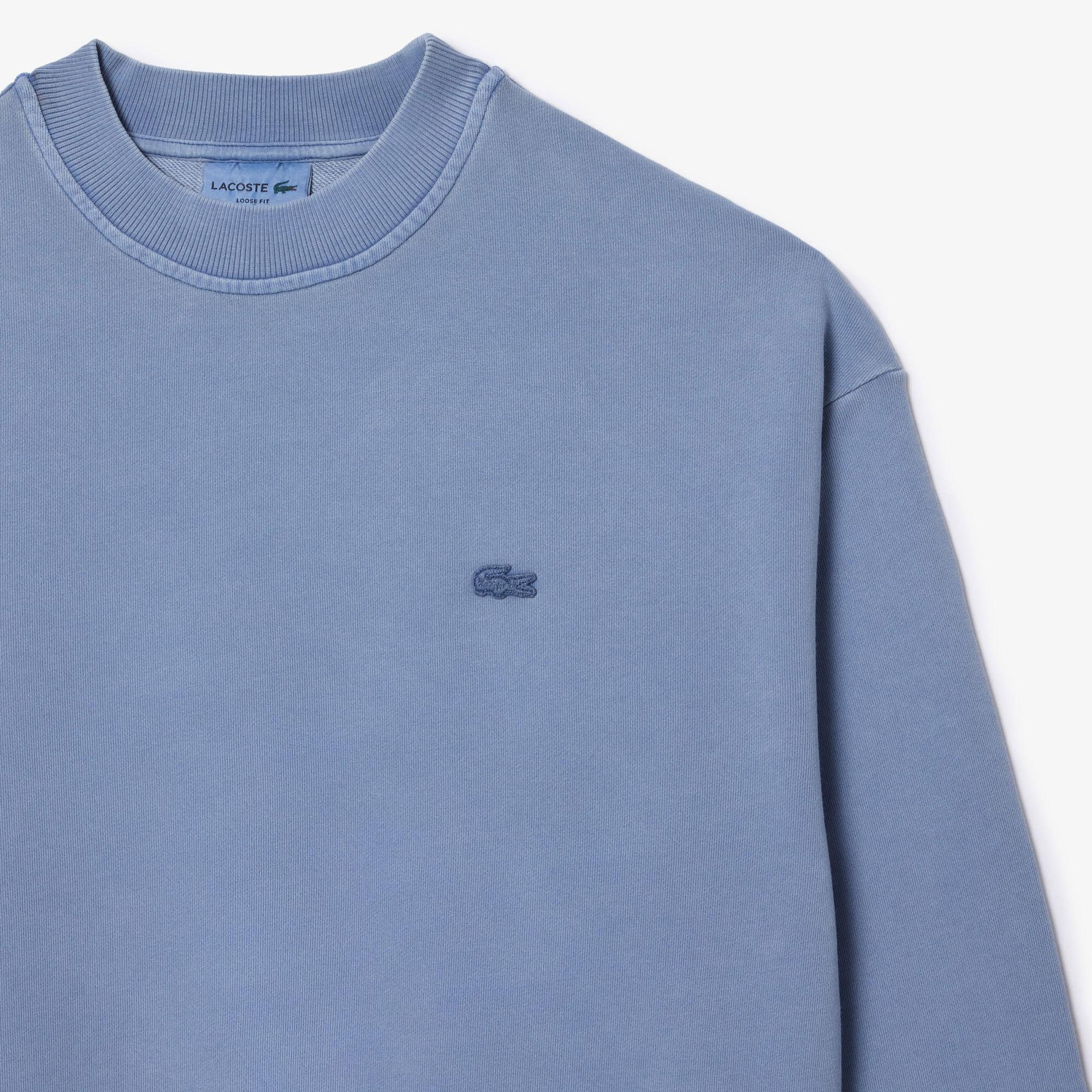 Erkek Loose Fit Bisiklet Yaka Mavi Sweatshirt