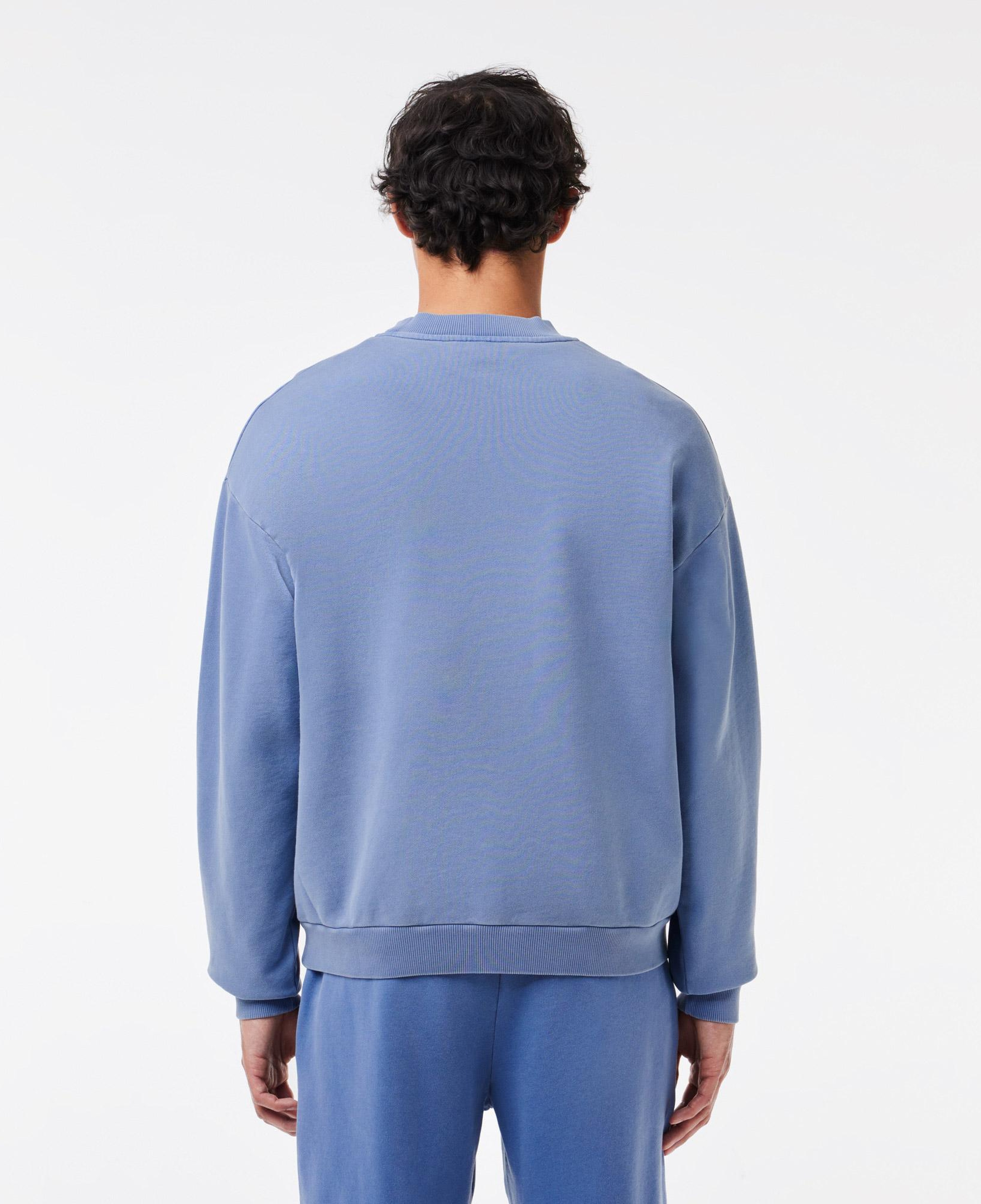 Erkek Loose Fit Bisiklet Yaka Mavi Sweatshirt