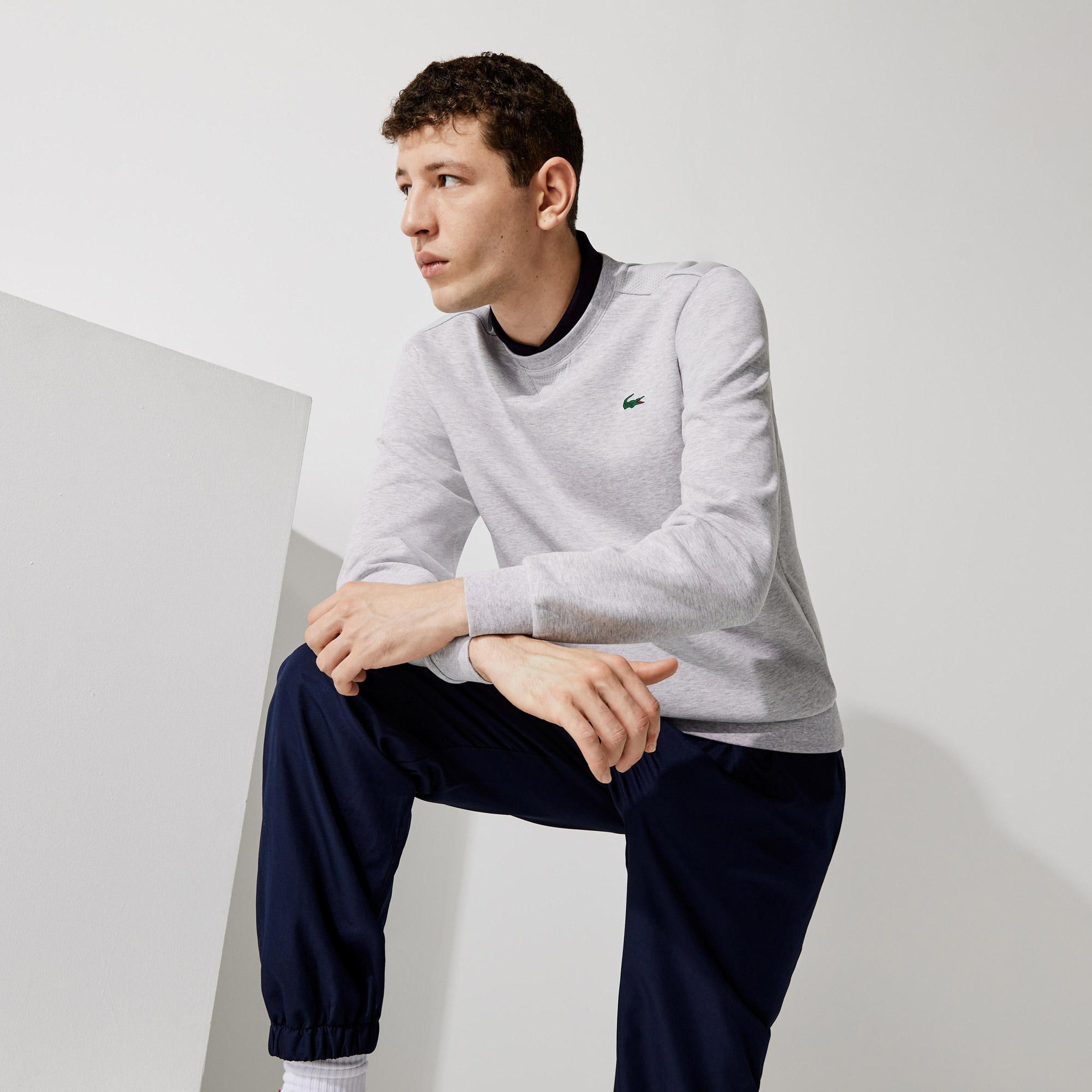 Lacoste Crew Neck Kanguru Cepli Erkek Gri Sweatshirt